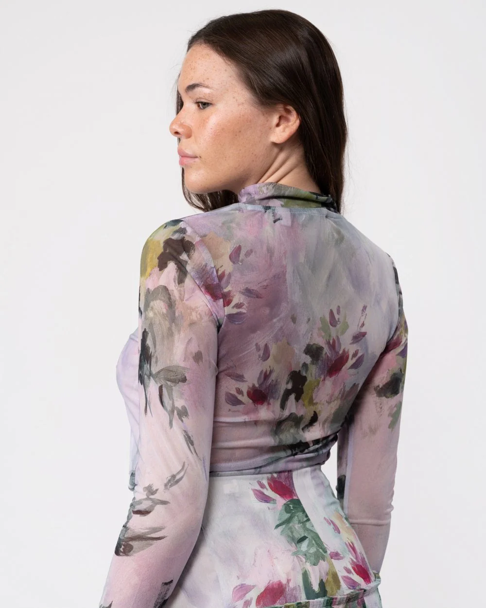 Ted Baker Jasmeee Womens High Neck Printed Mesh Top - Image 4