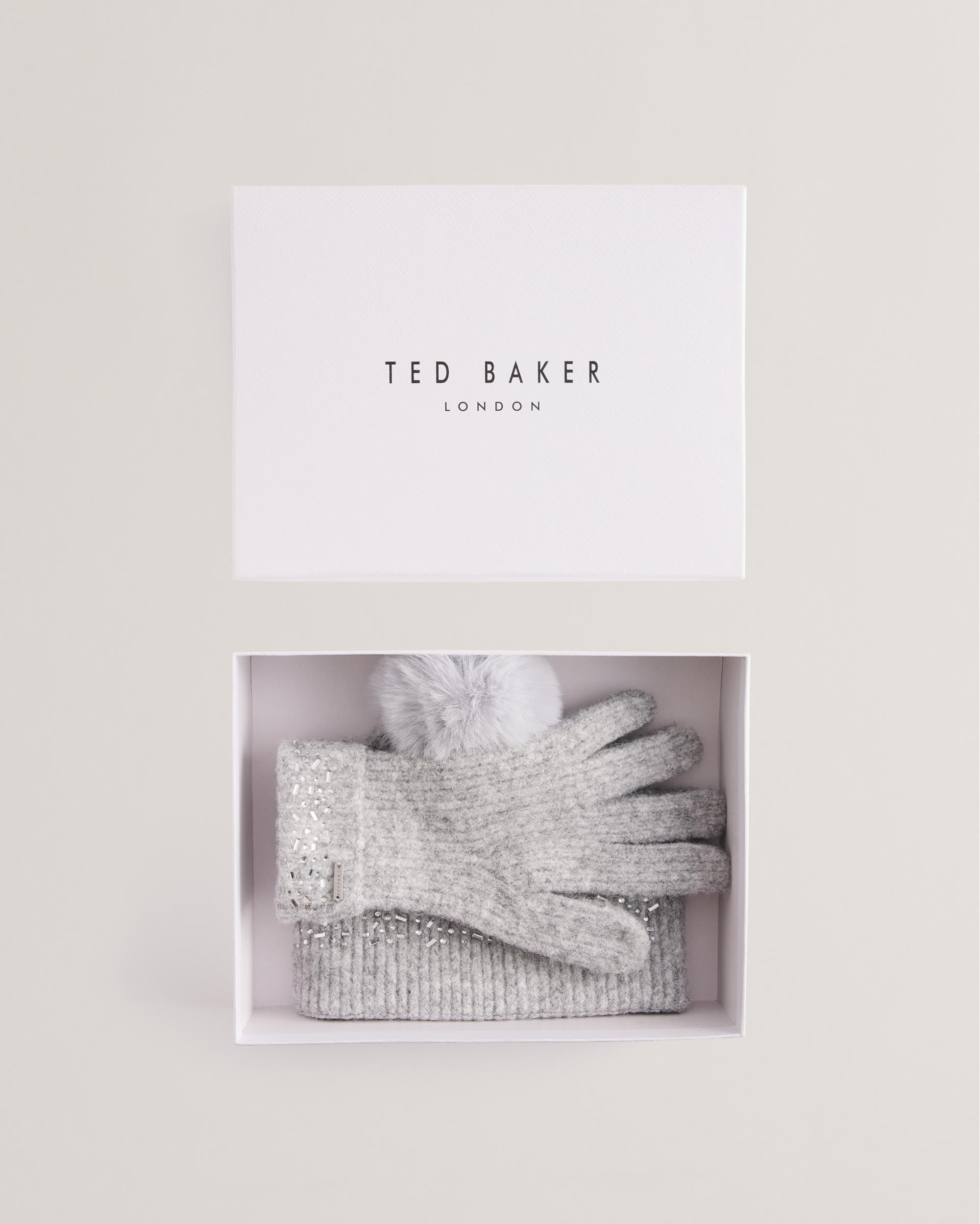 Ted Baker KERIIS Womens Rhinestone Knitted Hat and Gloves Set - Image 2