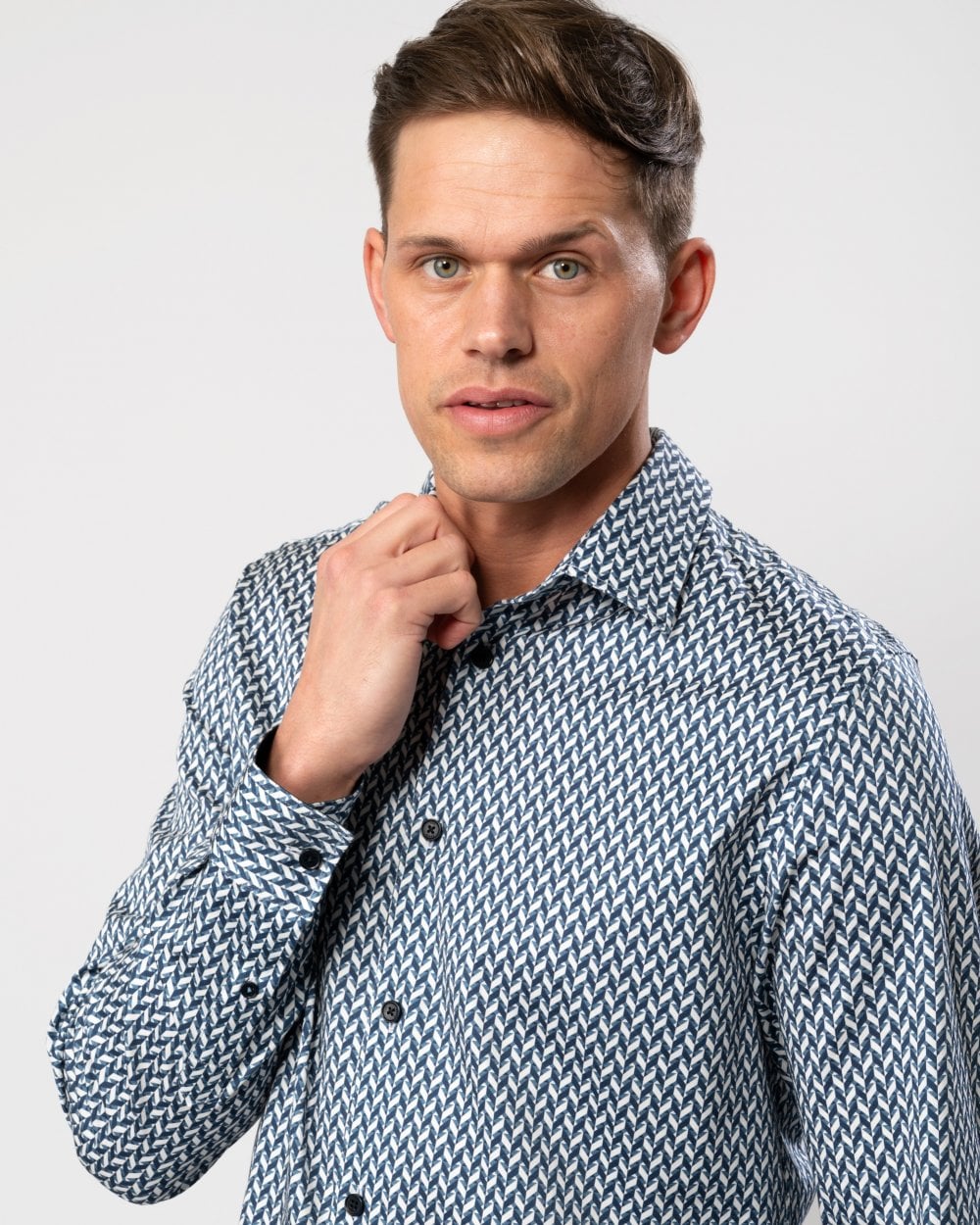 Ted Baker Laceby Mens Long Sleeve Geometric Print Shirt - Image 2