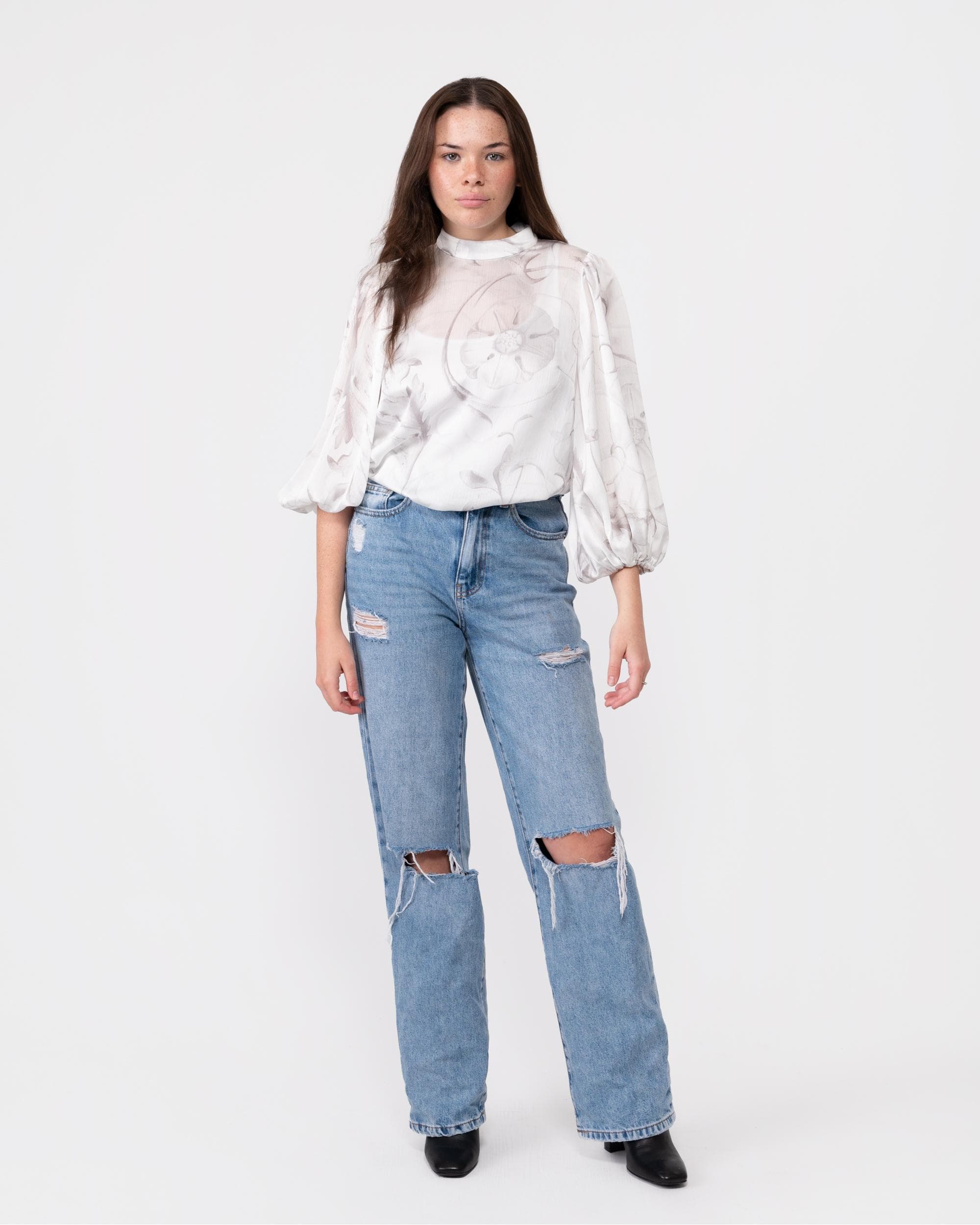 Ted Baker Lilioh Womens High Neck Balloon Sleeve Blouse - Image 3