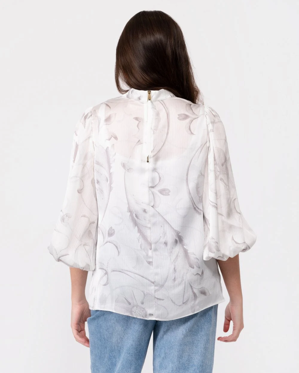 Ted Baker Lilioh Womens High Neck Balloon Sleeve Blouse - Image 4