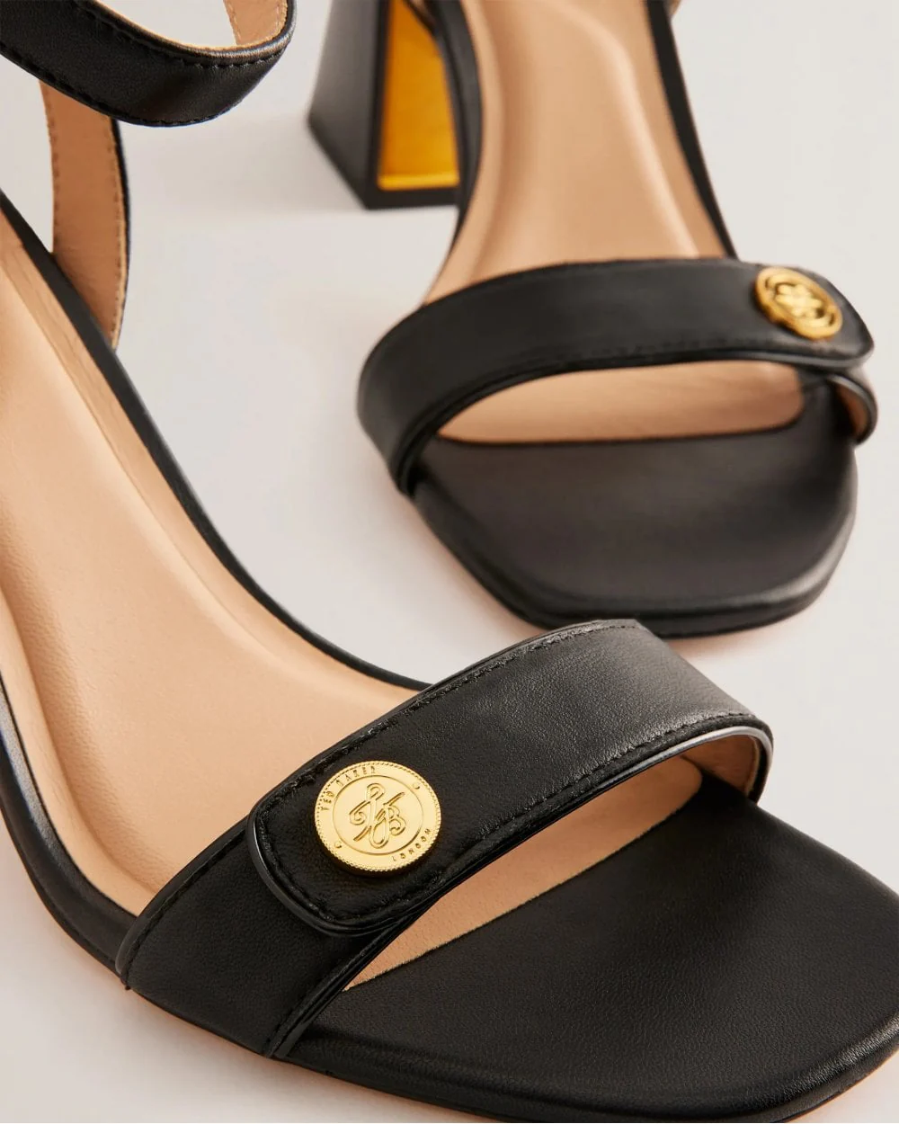 Ted Baker Milliiy Womens Block Heel Sandals with Coin Detail - Image 3