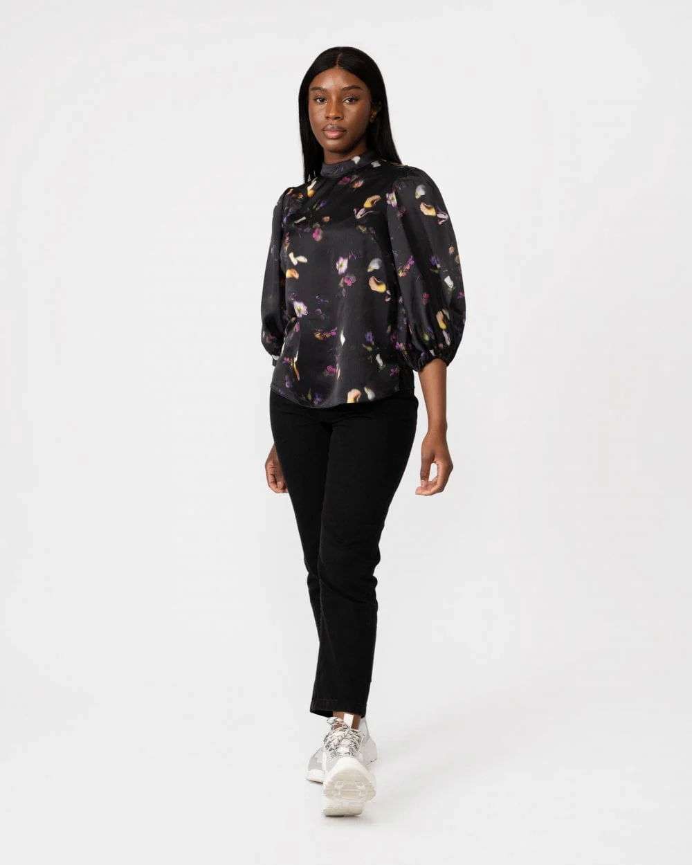 Ted Baker Niycole Womens High Neck Top With Balloon Sleeves - Image 3