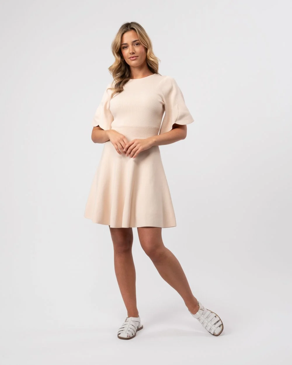 Ted Baker Oliviha Womens Rib Engineered Skater Dress - Image 2