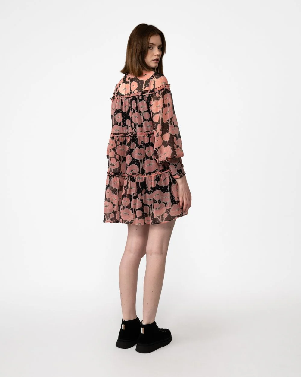 Ted Baker Sandror Womens Swing Mini Dress With Ruffled Tiers - Image 2