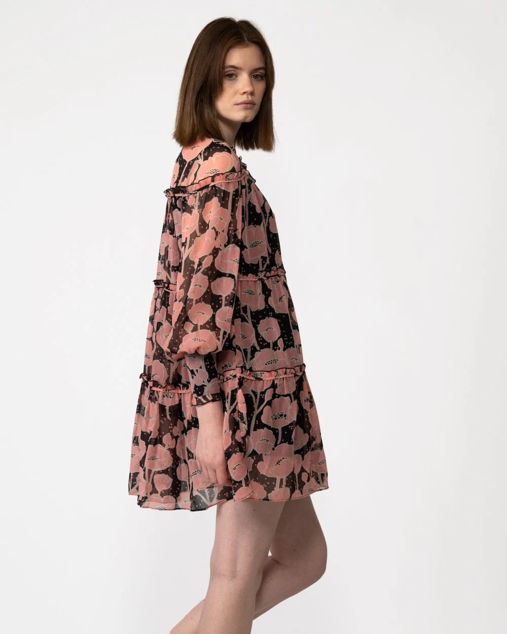 Ted Baker Sandror Womens Swing Mini Dress With Ruffled Tiers - Image 4