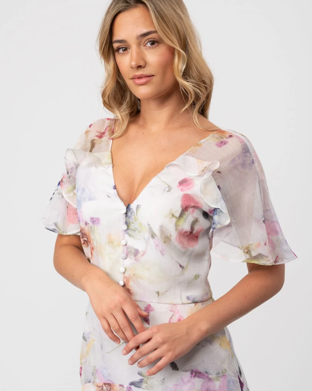 Ted Baker Sangro Womens Angel Sleeve Fit And Flare Mini Dress - Image 4