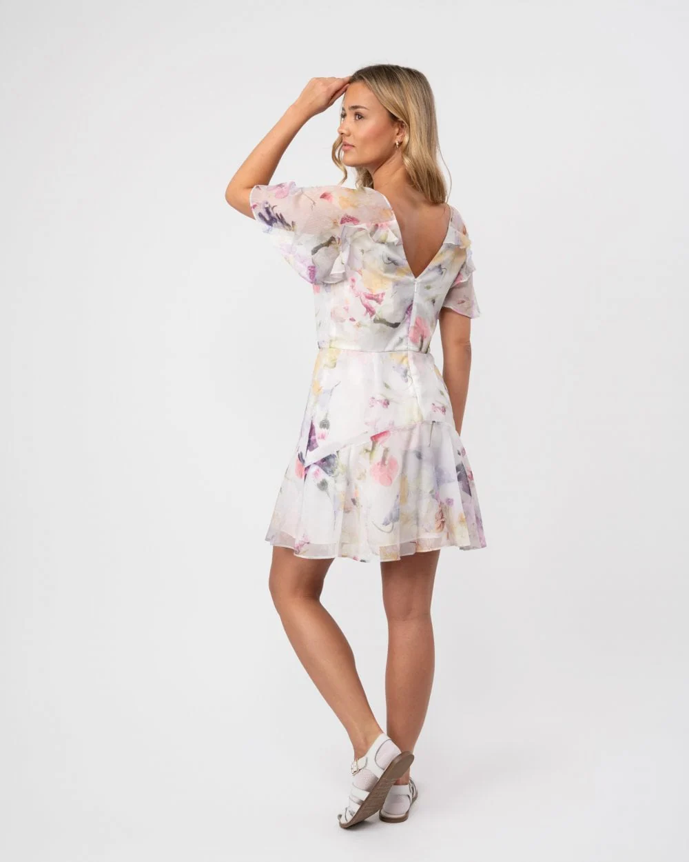 Ted Baker Sangro Womens Angel Sleeve Fit And Flare Mini Dress - Image 5
