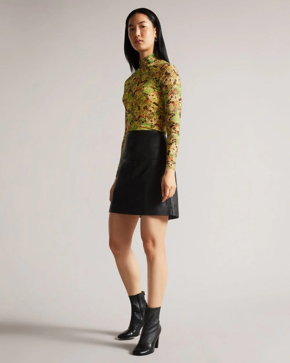 Ted Baker Valiat Womens A-Line Leather Mini Skirt - Image 2