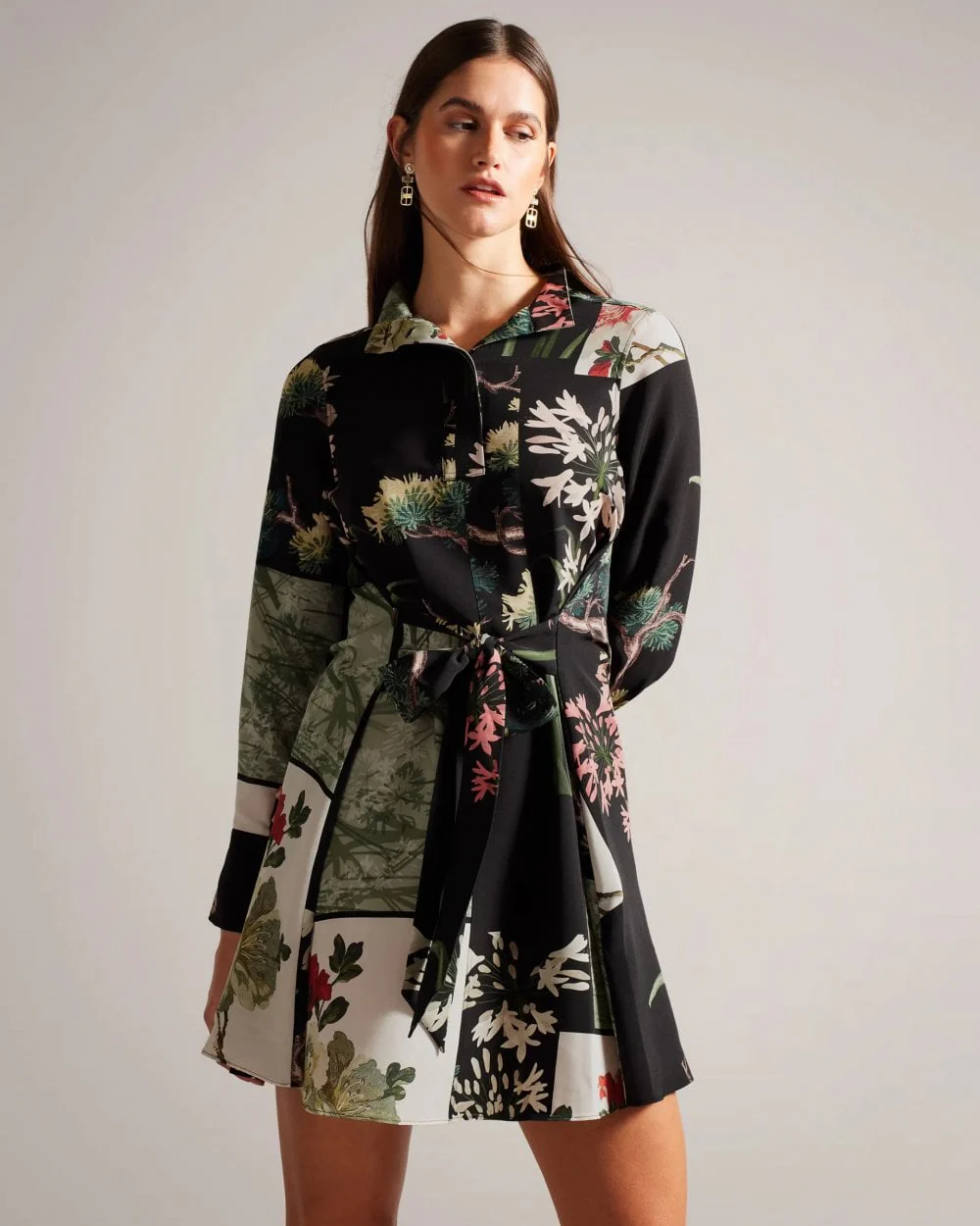Ted Baker Winnieh Womens Long Sleeve Belted Straight Mini Shirt Dress - Image 4