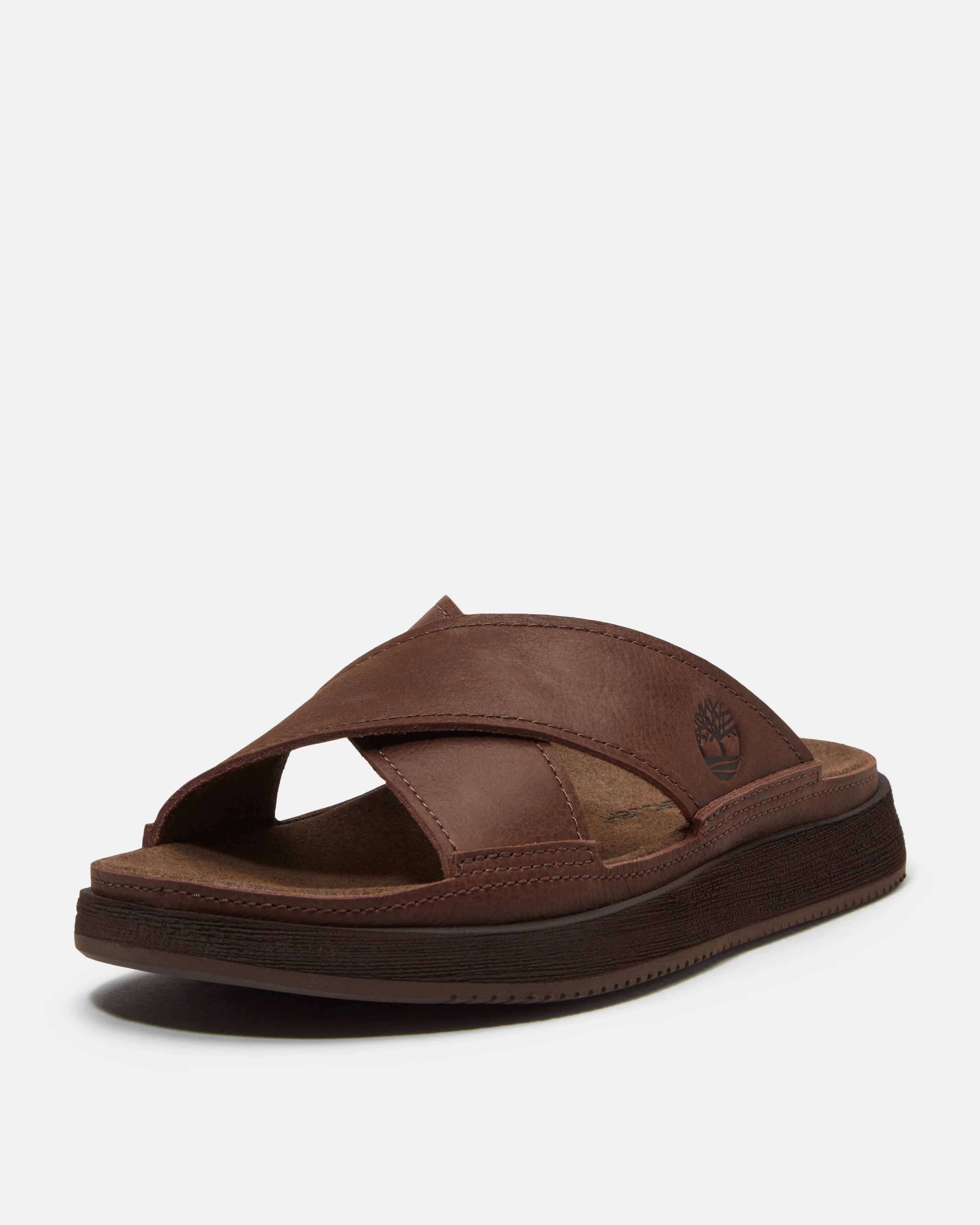 Timberland Casco Cove Cross Strap Full Grain Leather Mens Sandals - Dark Brown - Image 5