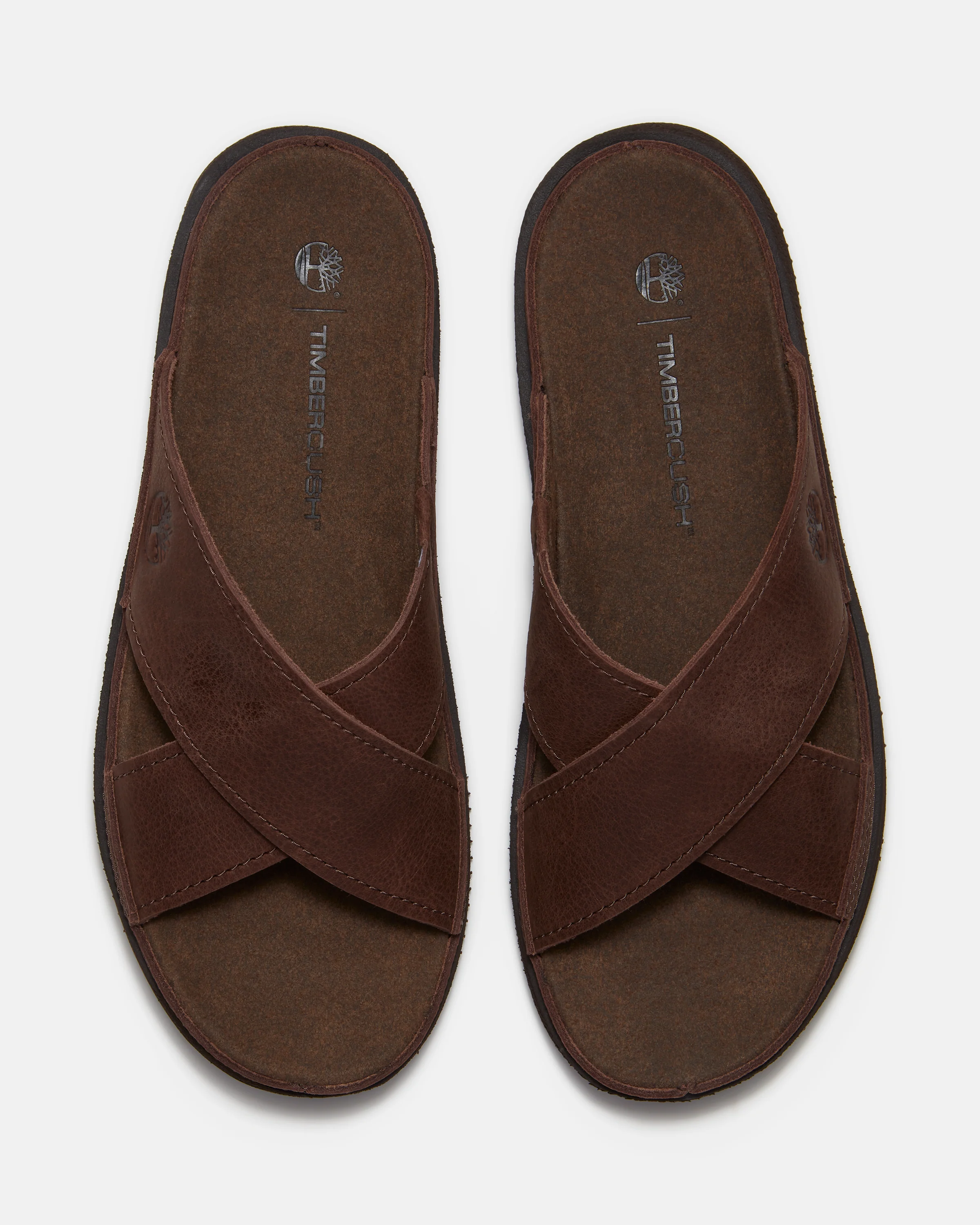 Timberland Casco Cove Cross Strap Full Grain Leather Mens Sandals - Dark Brown - Image 8