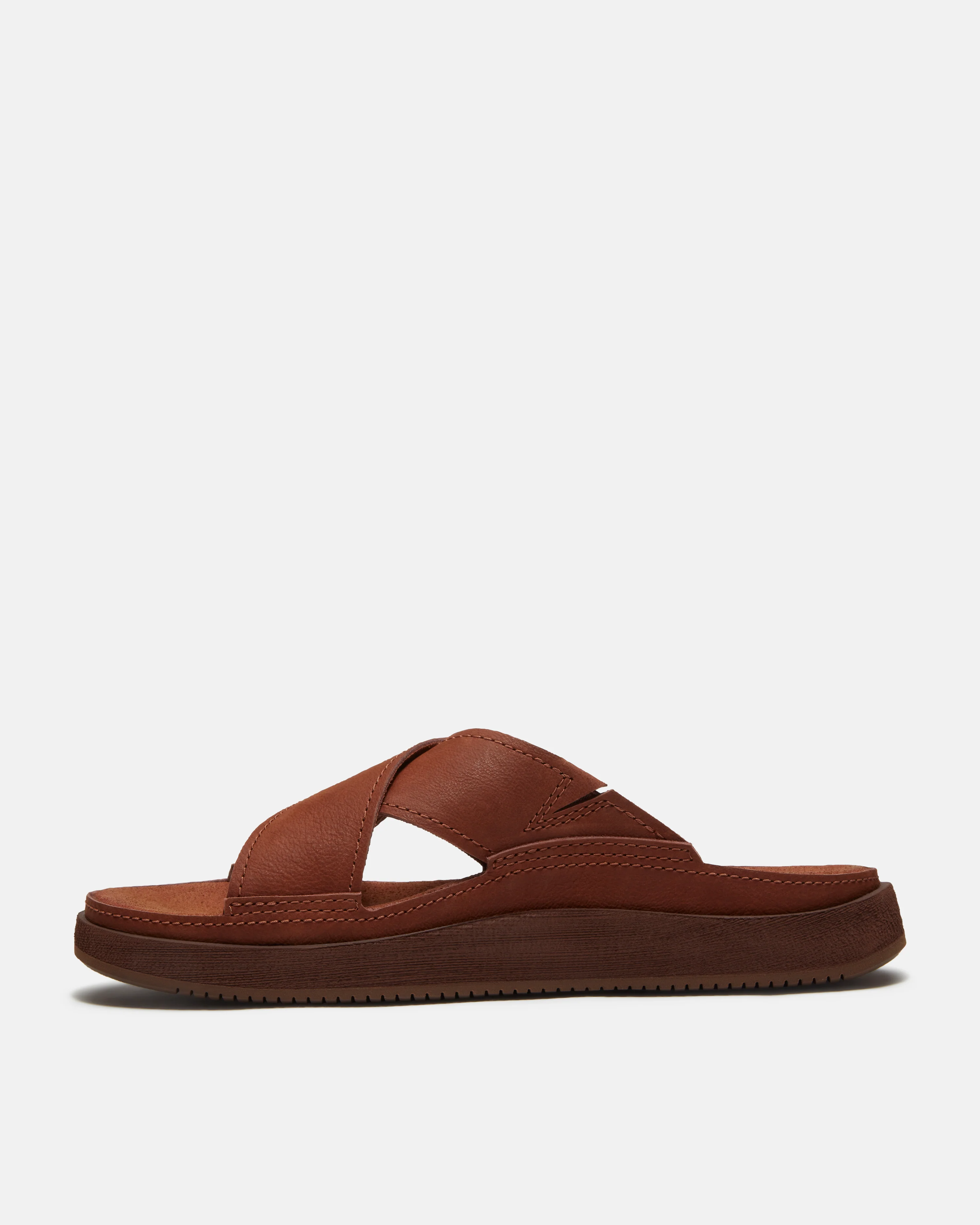 Timberland Casco Cove Cross Strap Full Grain Leather Mens Sandals - Rust - Image 4