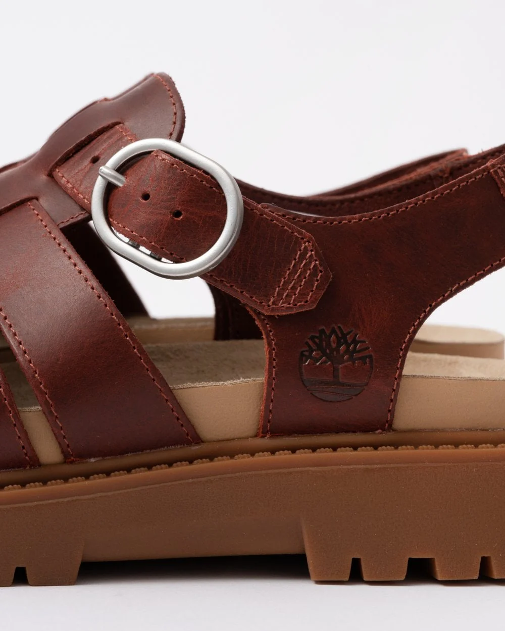 Timberland Clairemont Way Womens Fisherman Sandals - Dark Red Full Grain - Image 6