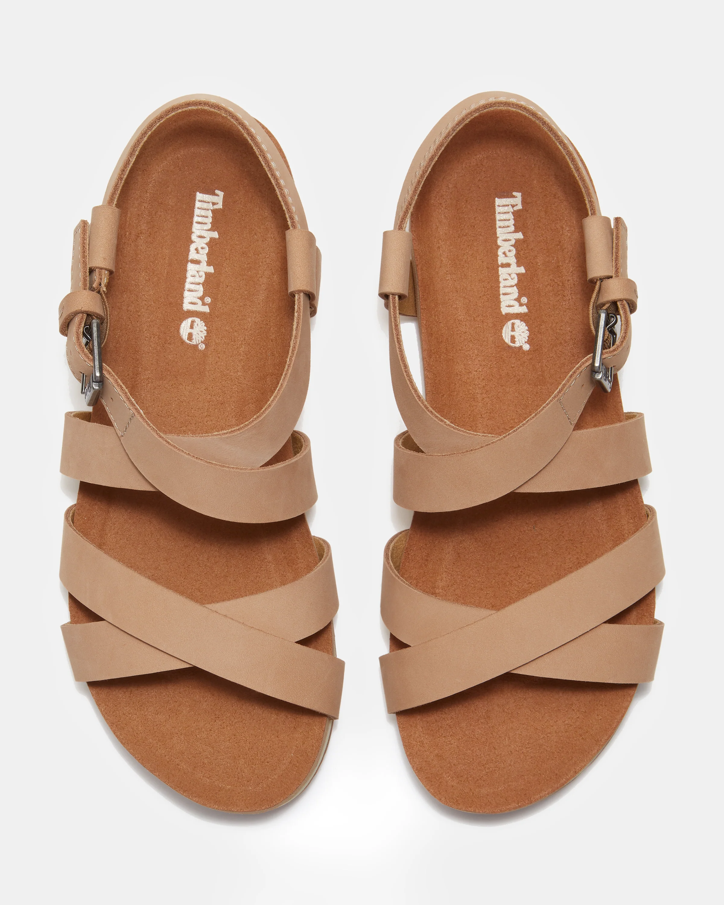 Timberland Malibu Waves Cross Strap Nubuck Womens Sandals - Mid Beige - Image 2