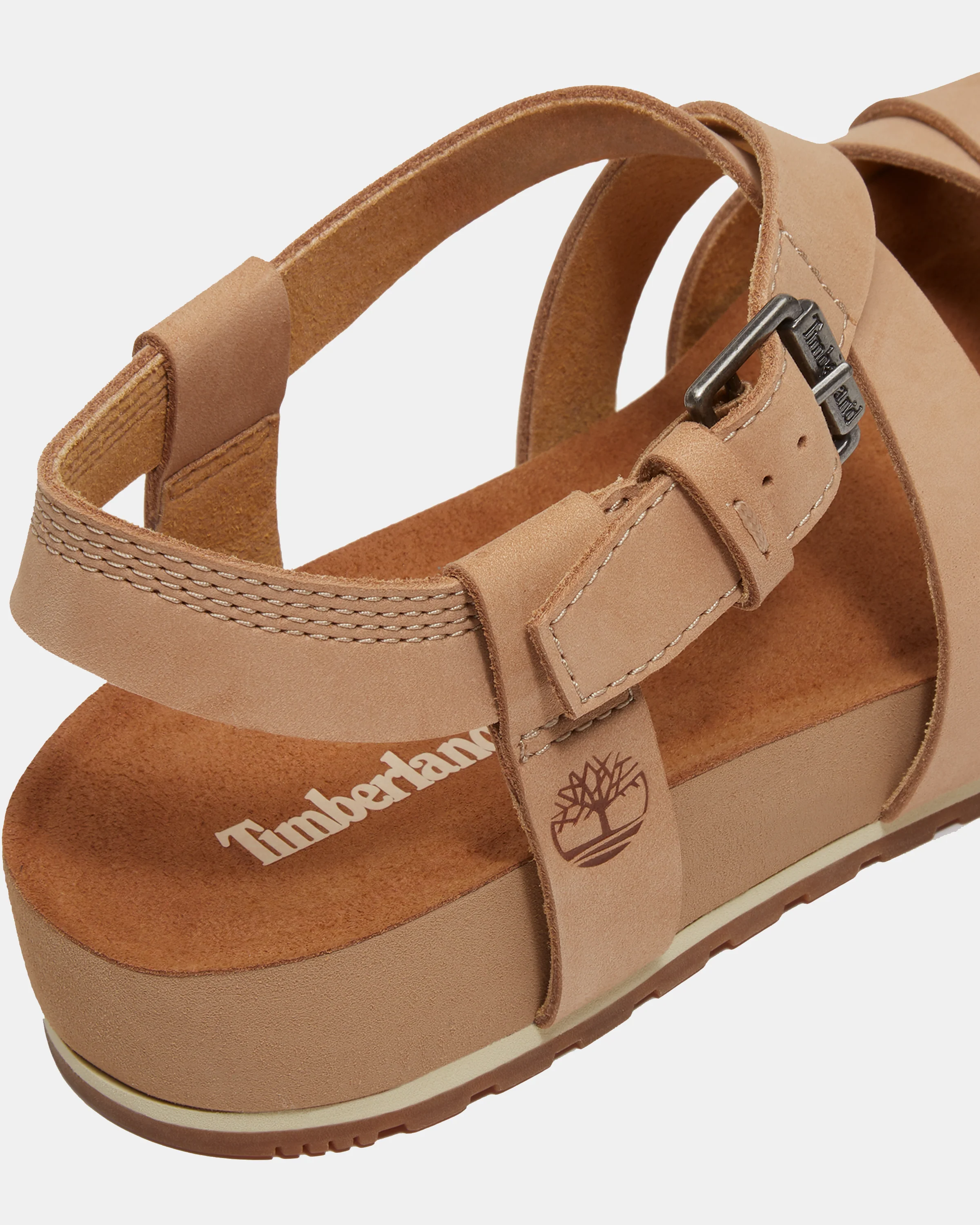 Timberland Malibu Waves Cross Strap Nubuck Womens Sandals - Mid Beige - Image 5