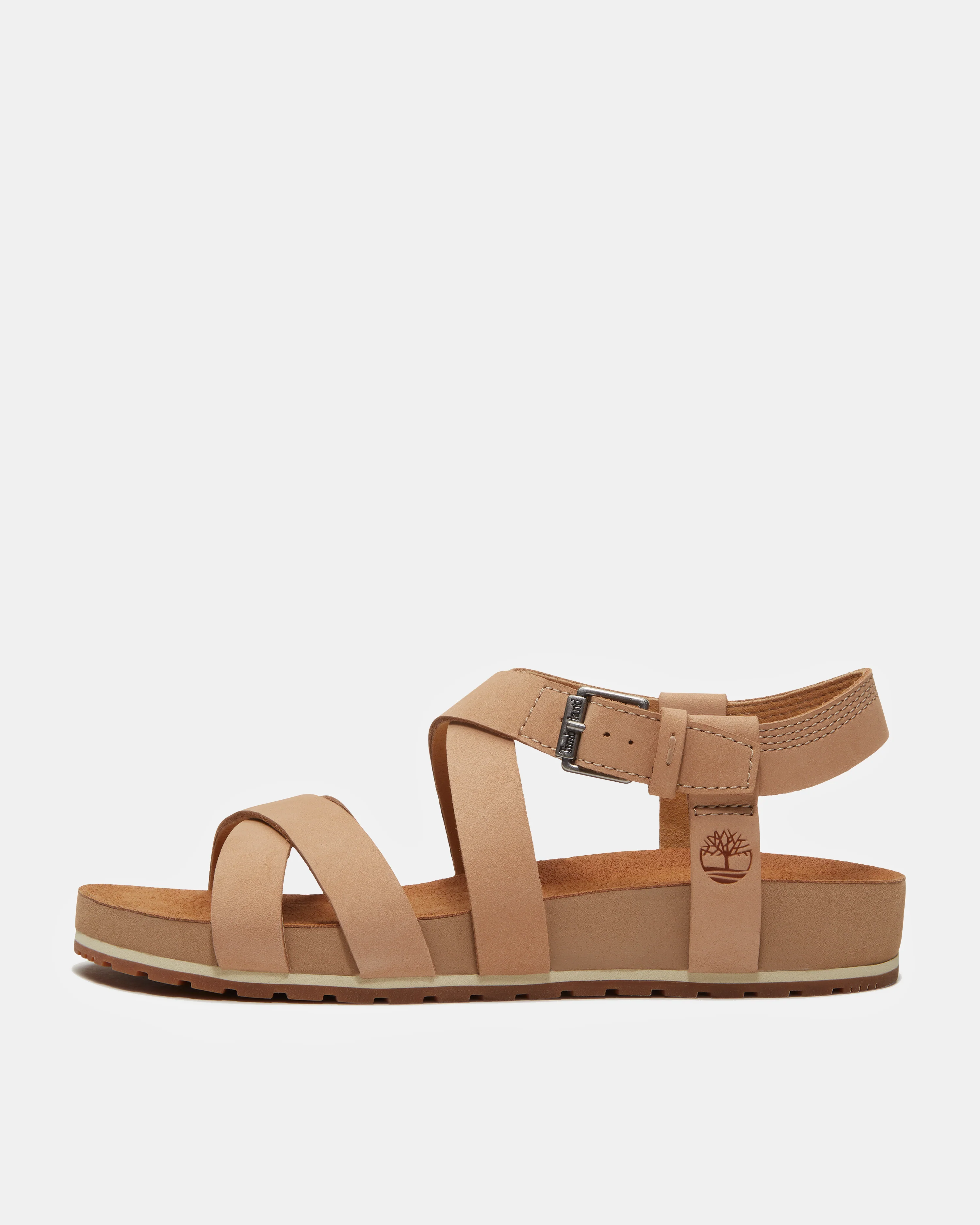 Timberland Malibu Waves Cross Strap Nubuck Womens Sandals - Mid Beige - Image 6