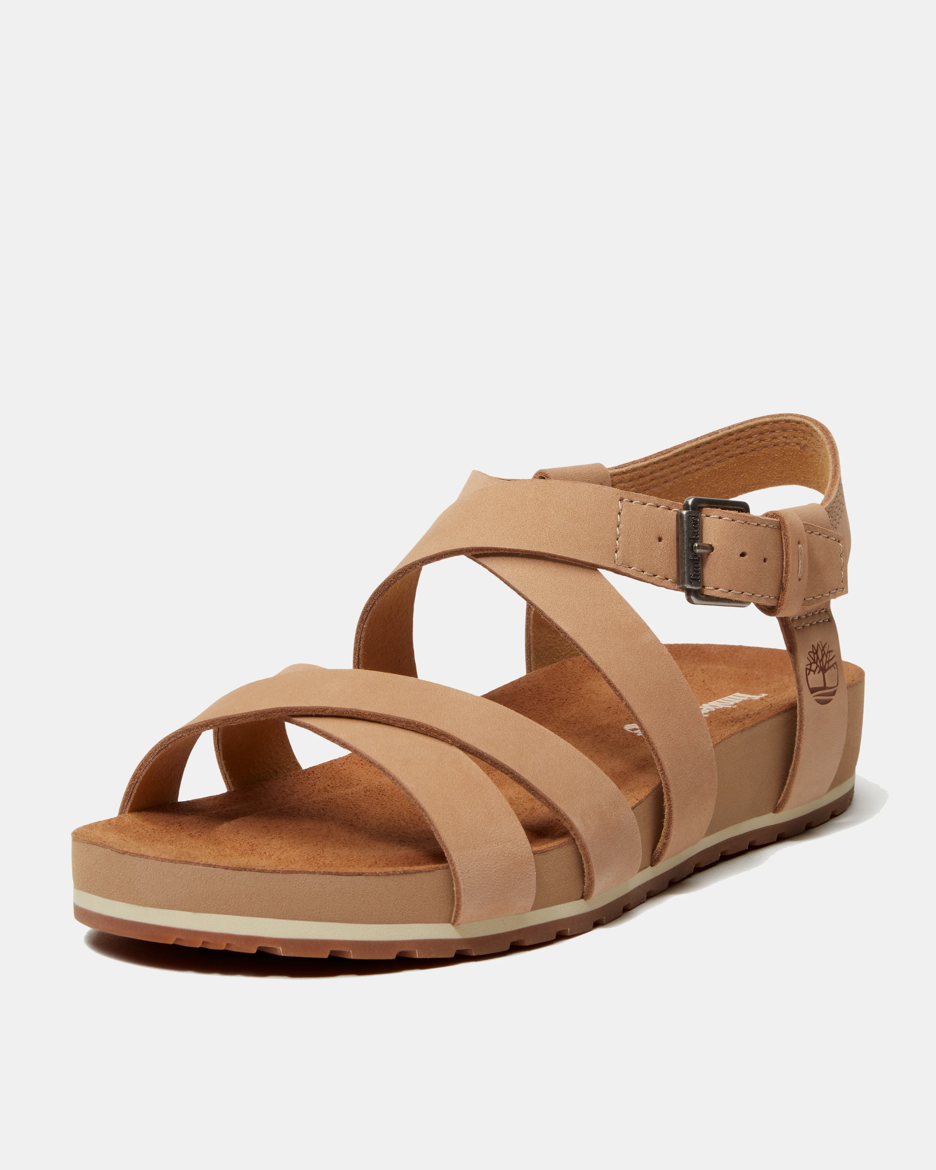 Timberland Malibu Waves Cross Strap Nubuck Womens Sandals - Mid Beige - Image 7