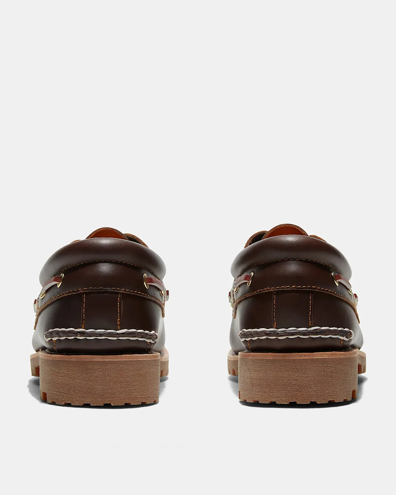 Timberland Mens Authentic Leather Boat Shoes - Brown - Image 3