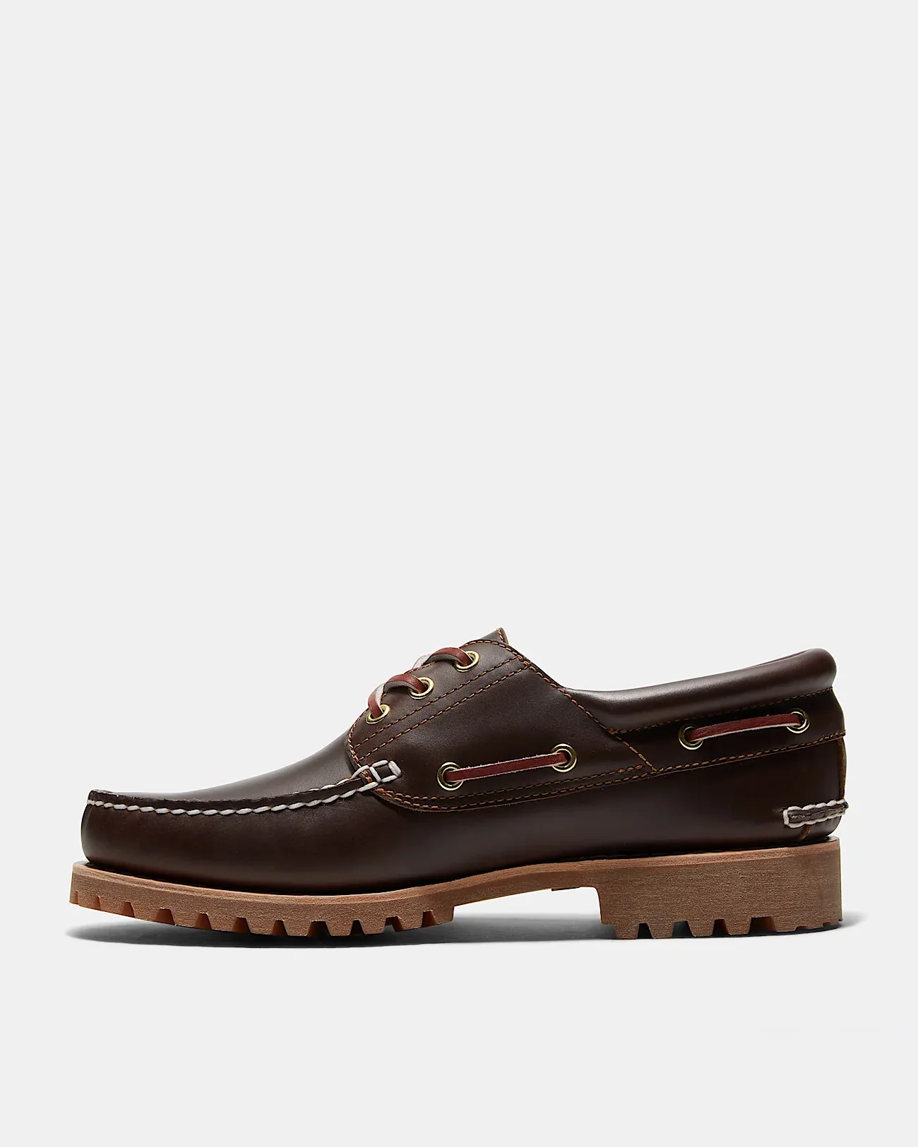 Timberland Mens Authentic Leather Boat Shoes - Brown - Image 4