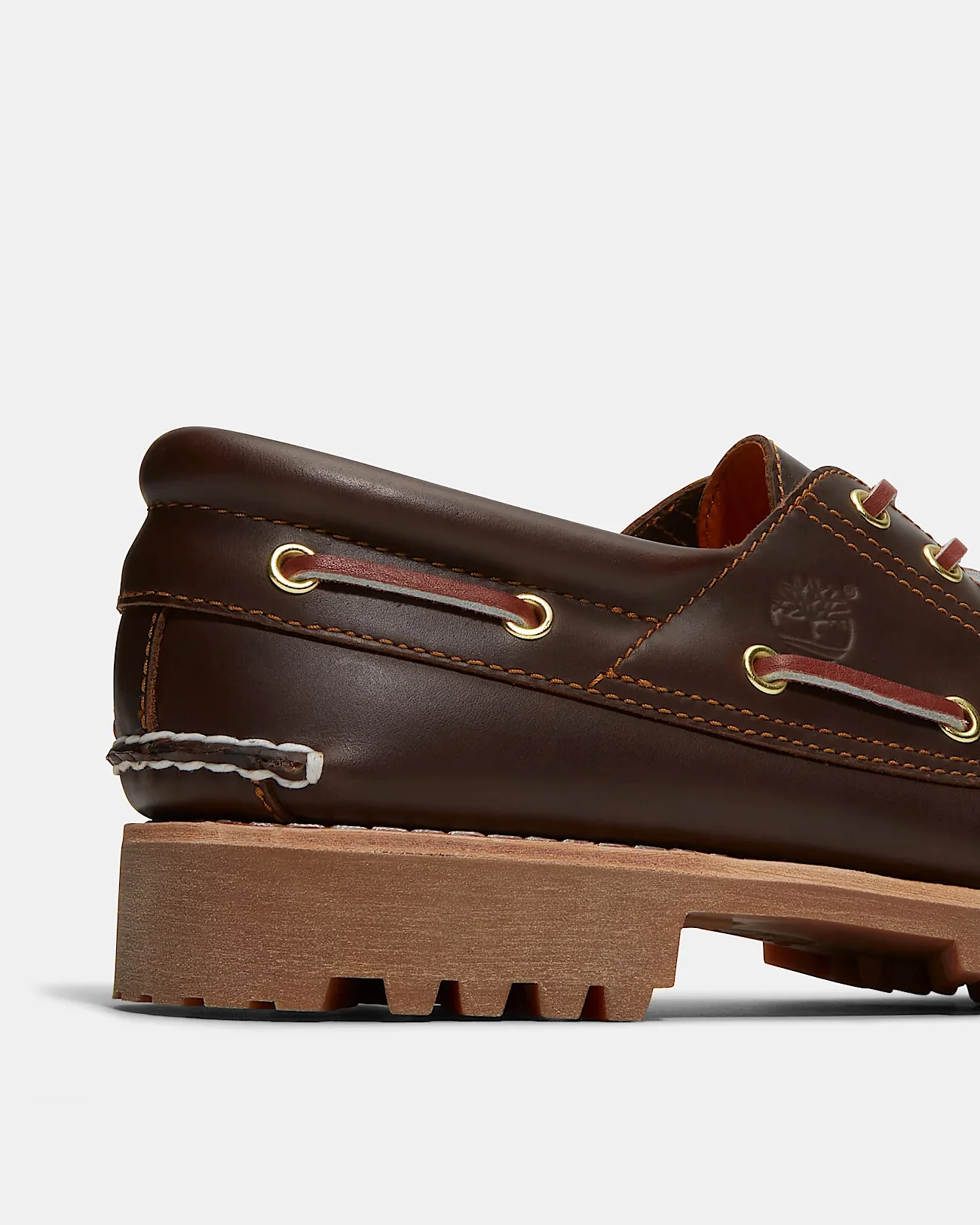 Timberland Mens Authentic Leather Boat Shoes - Brown - Image 5