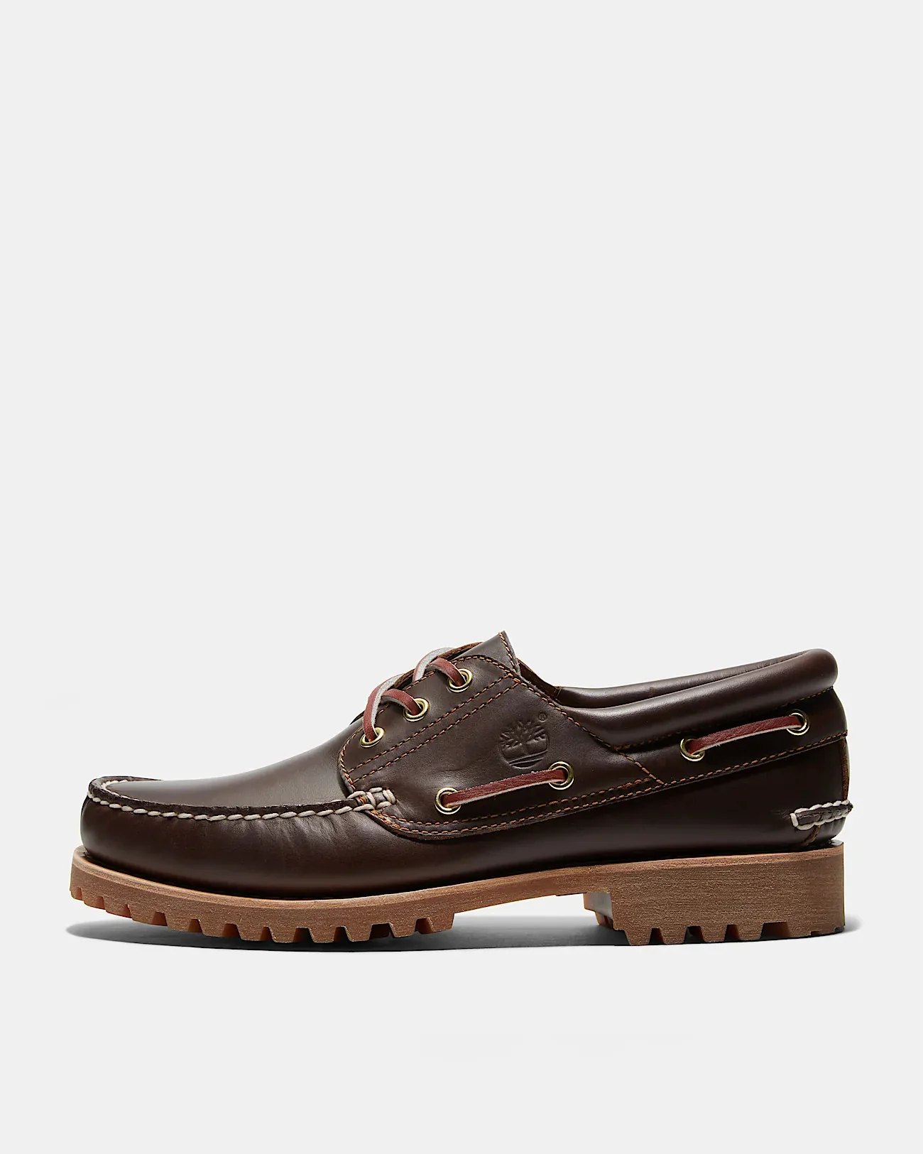 Timberland Mens Authentic Leather Boat Shoes - Brown - Image 6