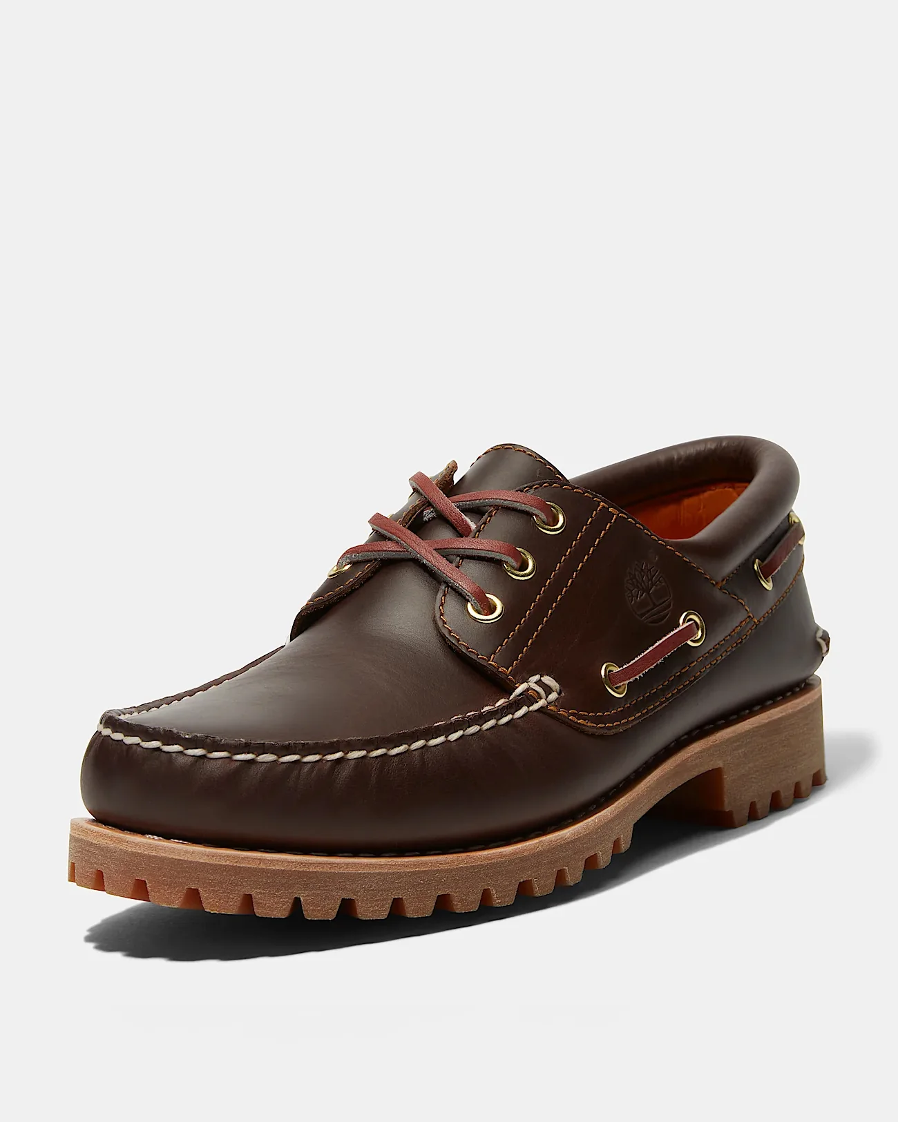 Timberland Mens Authentic Leather Boat Shoes - Brown - Image 7