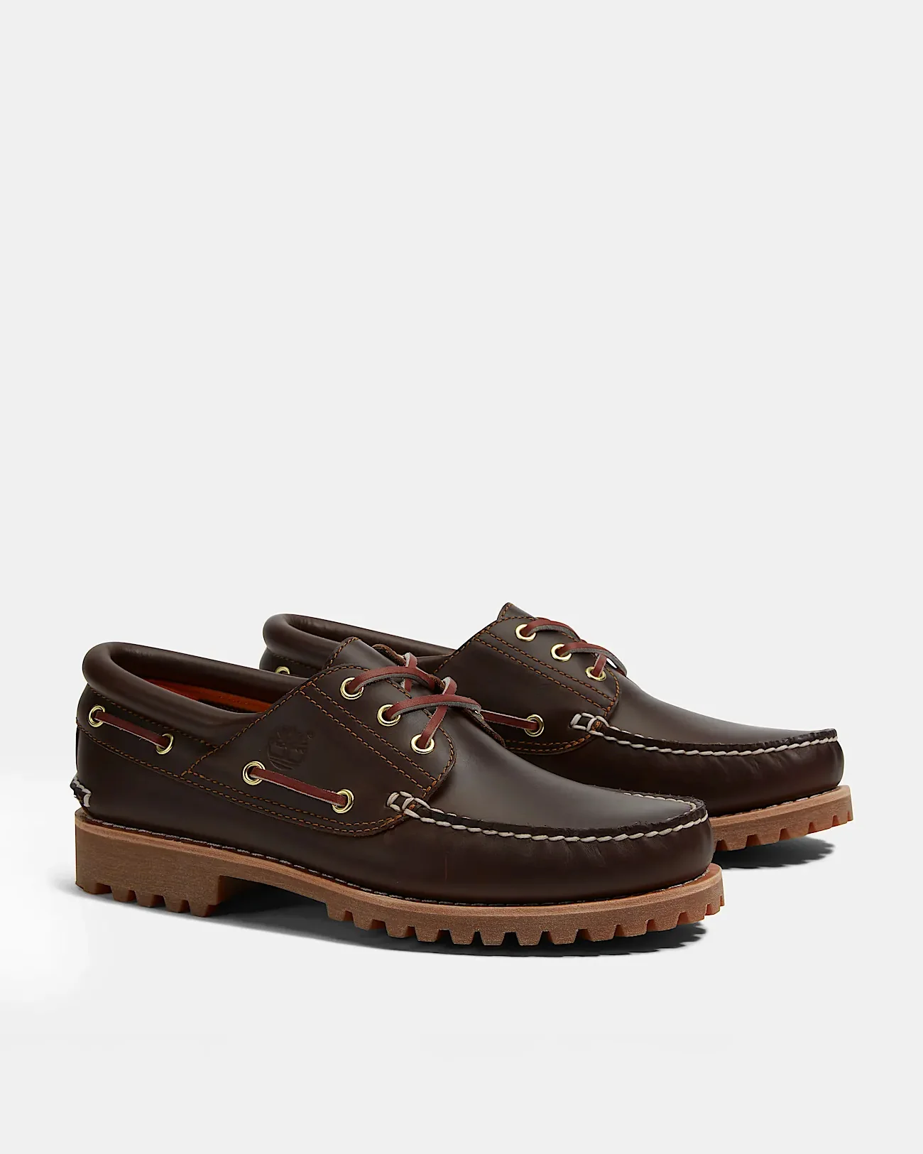Timberland Mens Authentic Leather Boat Shoes - Brown - Image 8