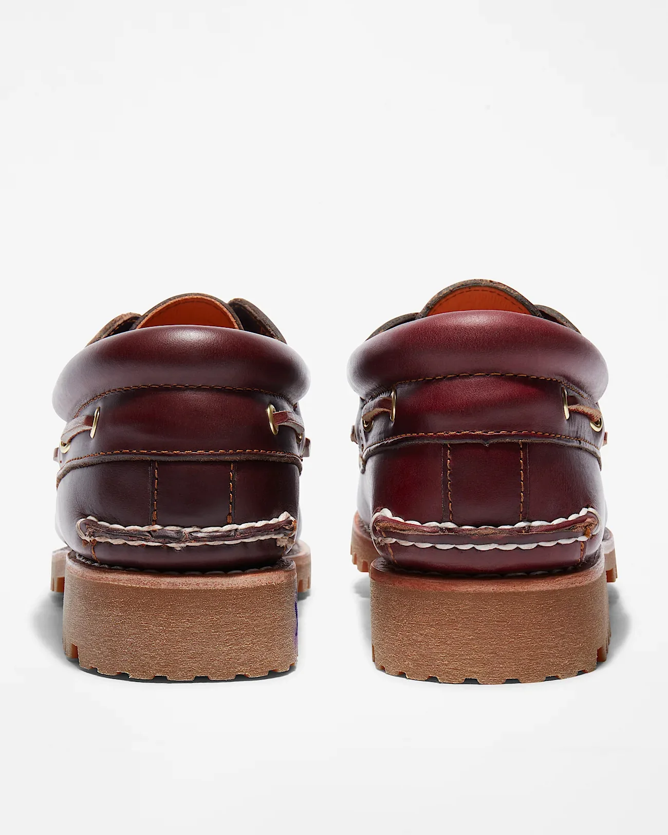Timberland Mens Authentic Leather Boat Shoes - Burgundy - Image 4