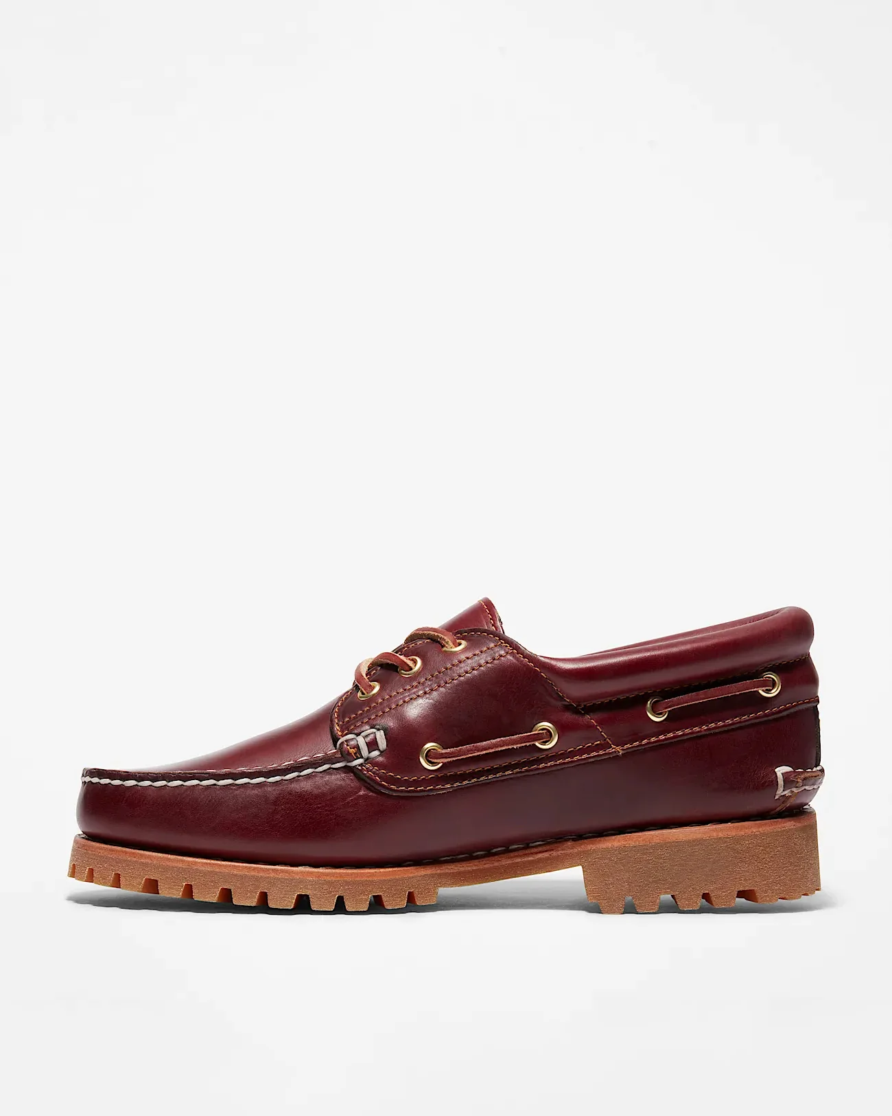 Timberland Mens Authentic Leather Boat Shoes - Burgundy - Image 5