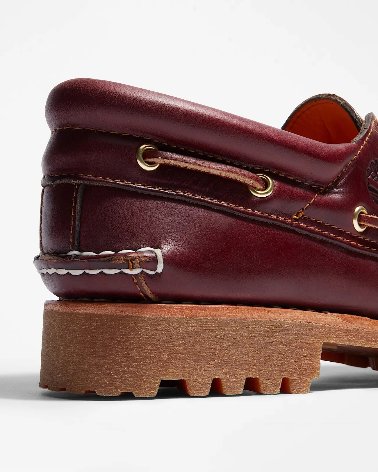 Timberland Mens Authentic Leather Boat Shoes - Burgundy - Image 6
