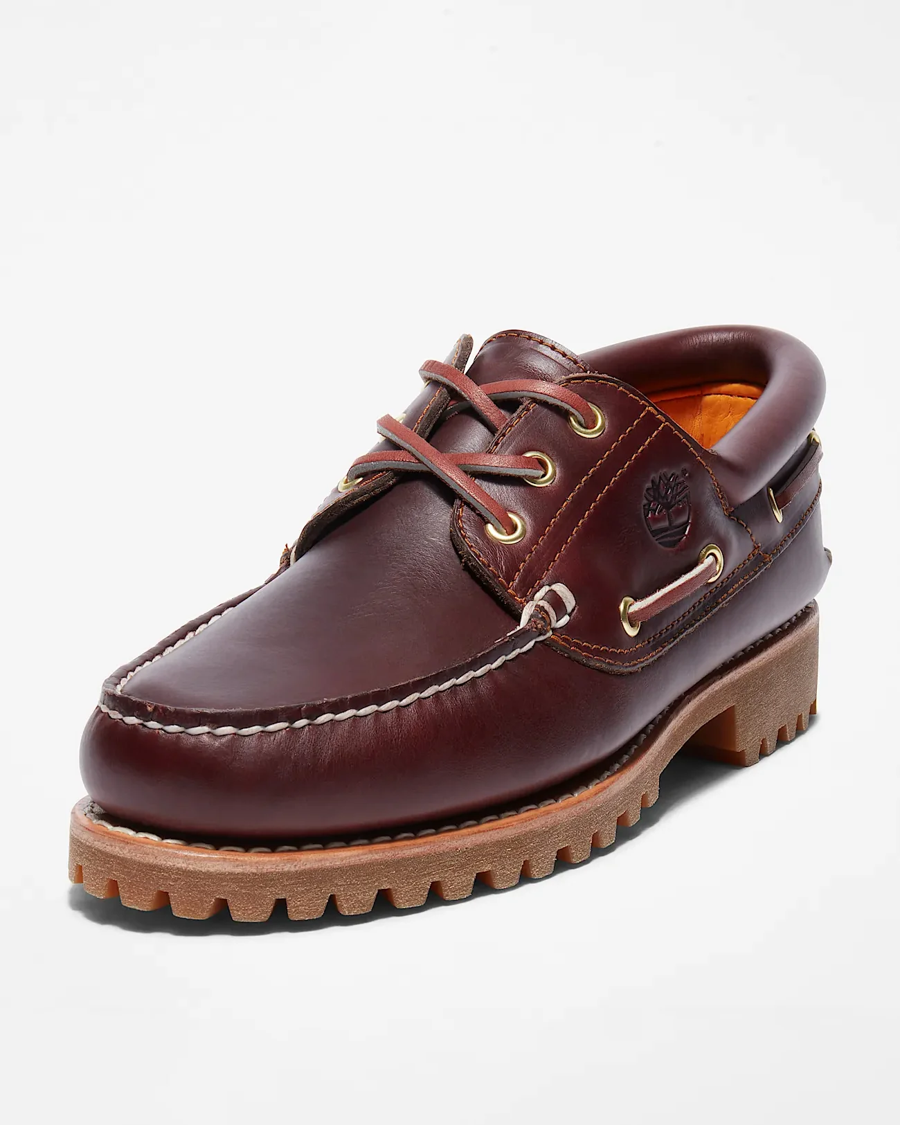 Timberland Mens Authentic Leather Boat Shoes - Burgundy - Image 8