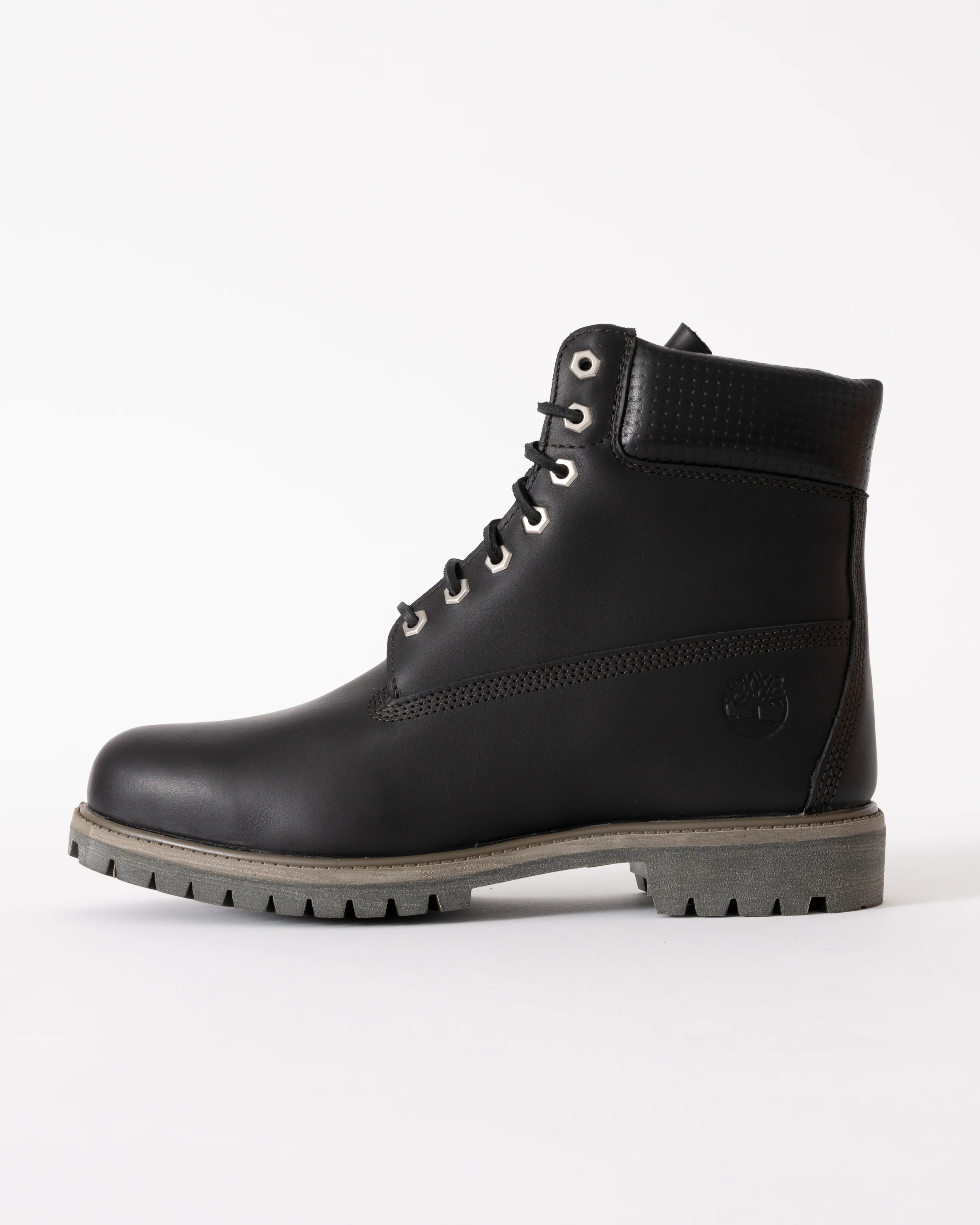Timberland Mens Premium 6 Inch Full Grain Leather Waterproof Boot - Black/Dark Brown - Image 2