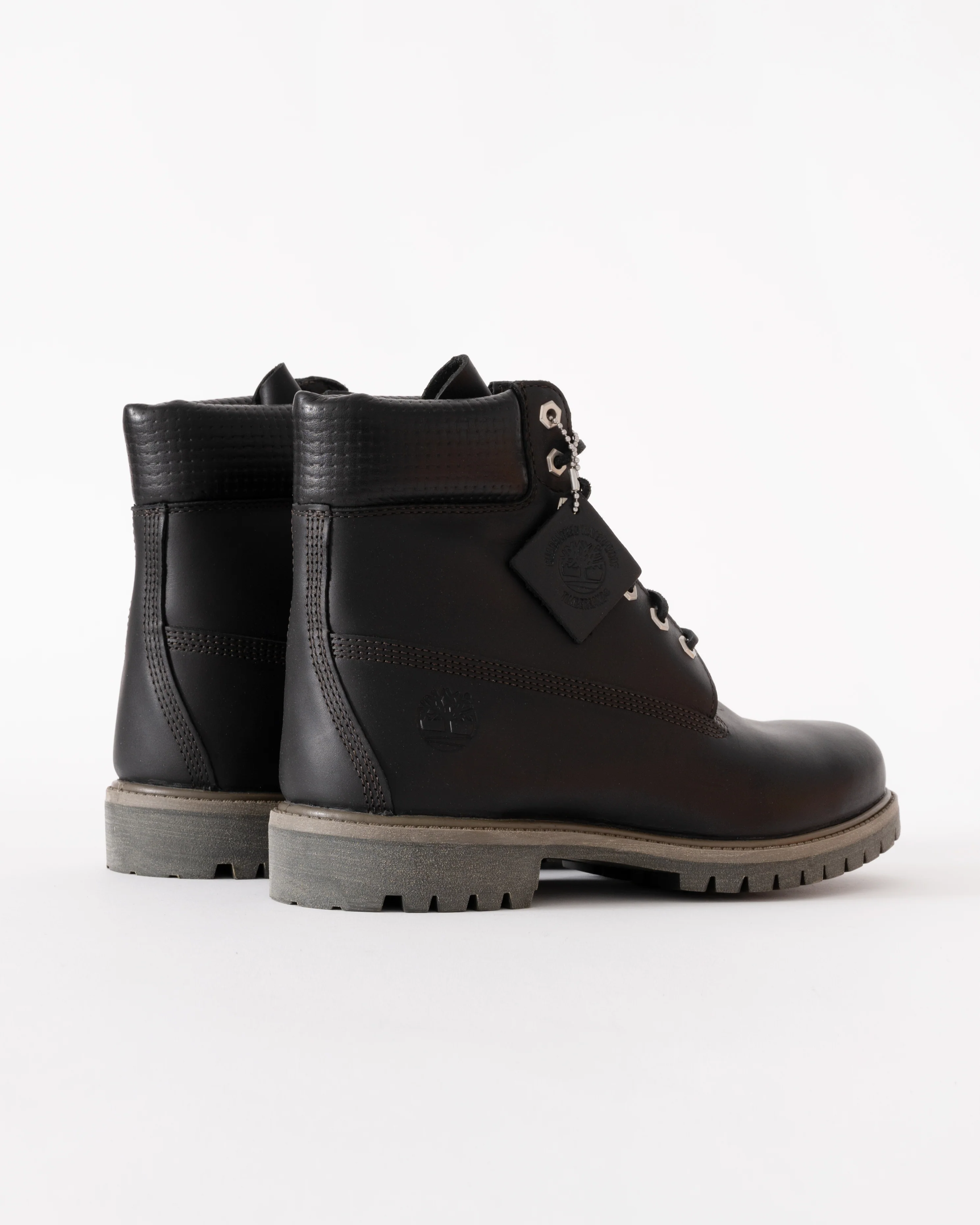 Timberland Mens Premium 6 Inch Full Grain Leather Waterproof Boot - Black/Dark Brown - Image 3