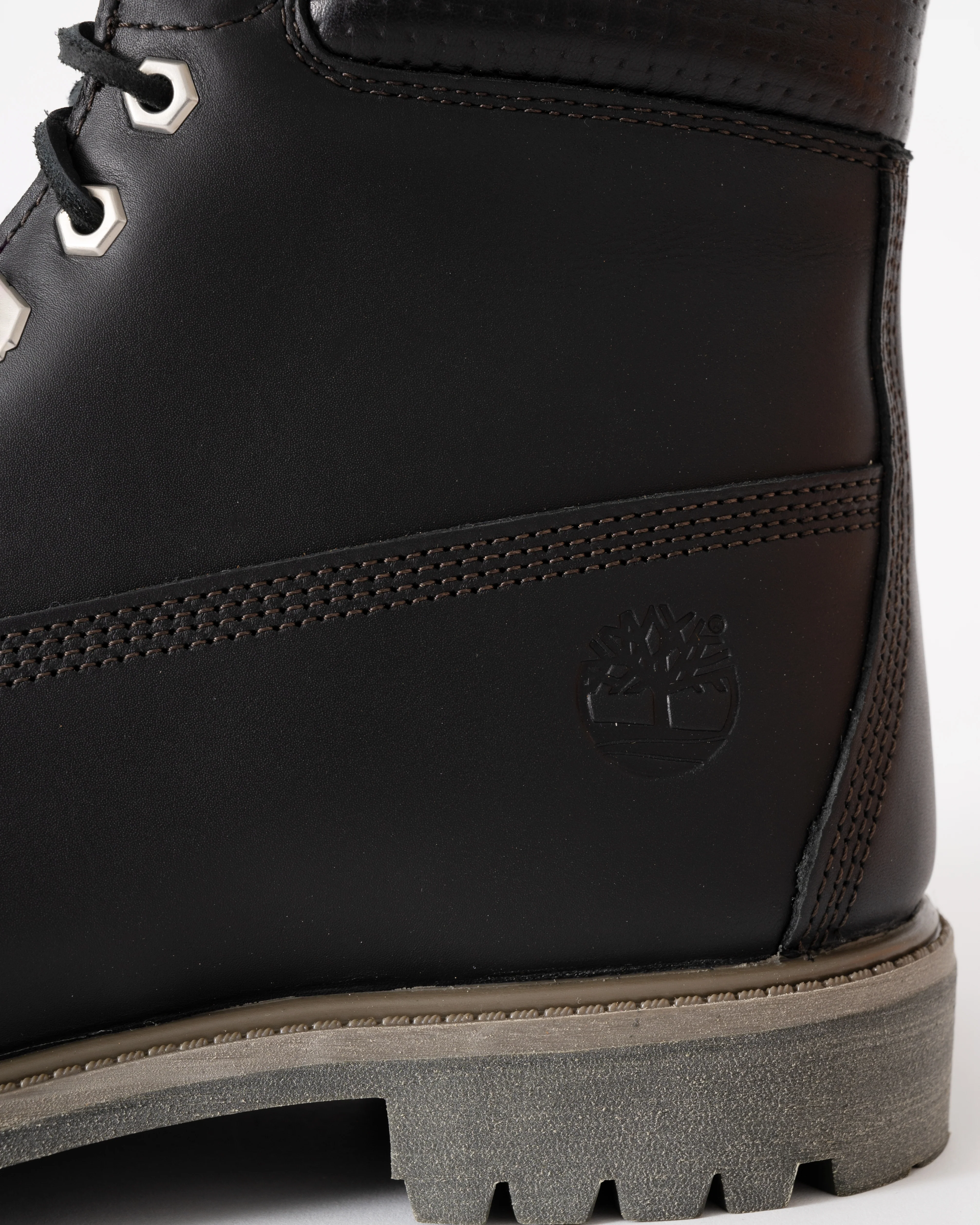 Timberland Mens Premium 6 Inch Full Grain Leather Waterproof Boot - Black/Dark Brown - Image 5