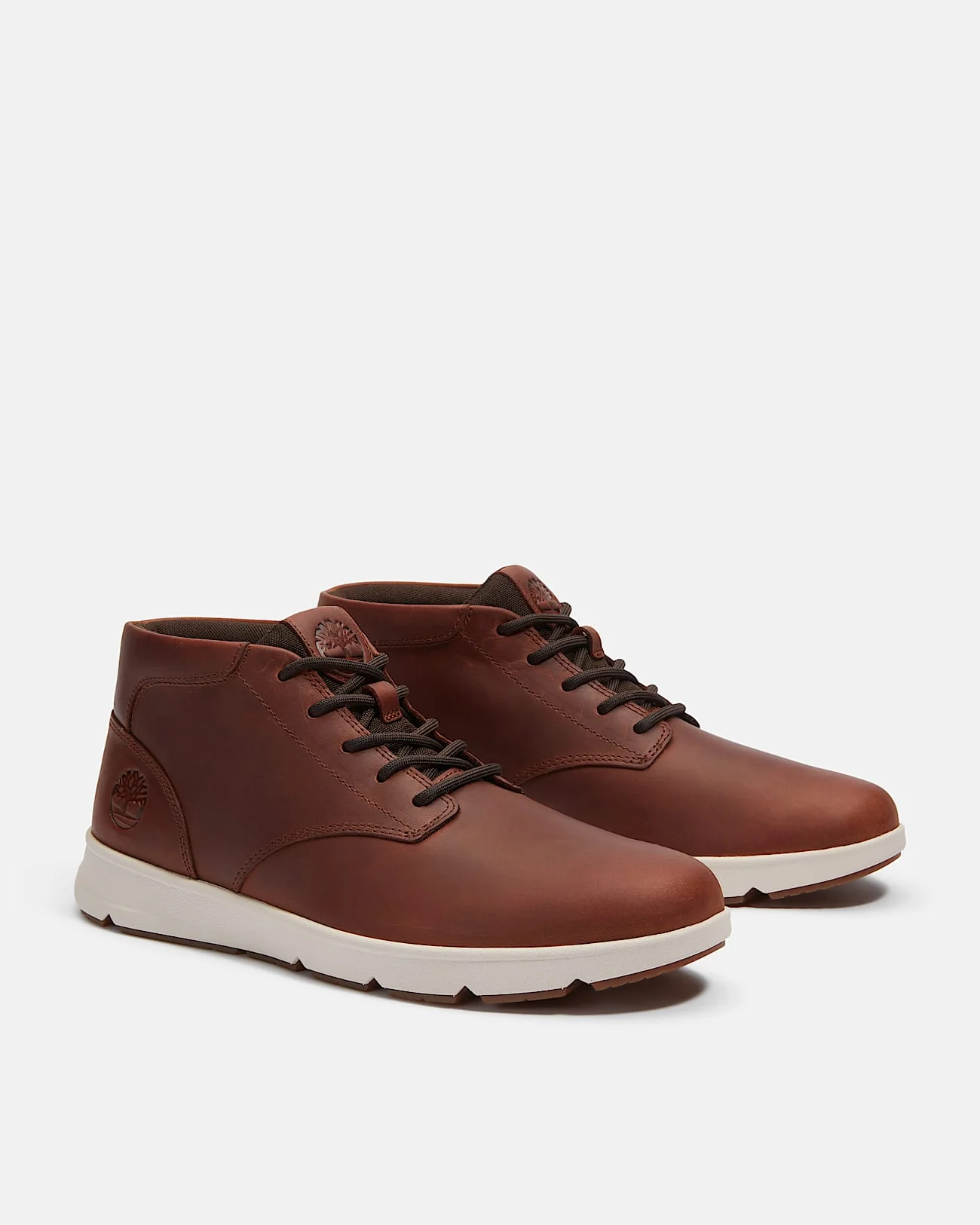 Timberland Parker Street Full Grain Leather Mid Mens Trainers - Rust - Image 6