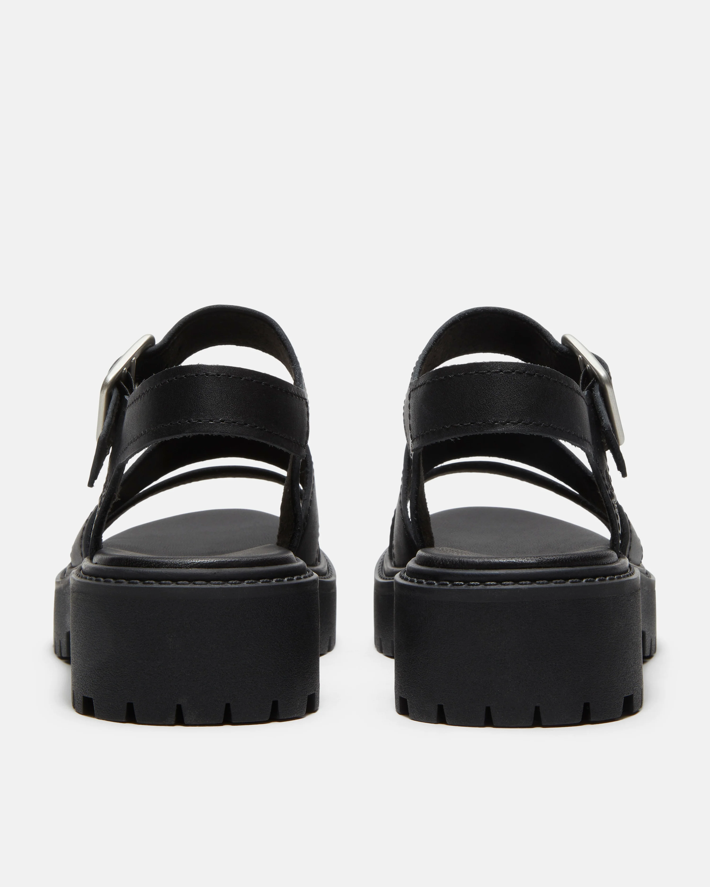 Timberland Stone Street Backstrap Full Grain Leather Womens Sandals - Black - Image 4
