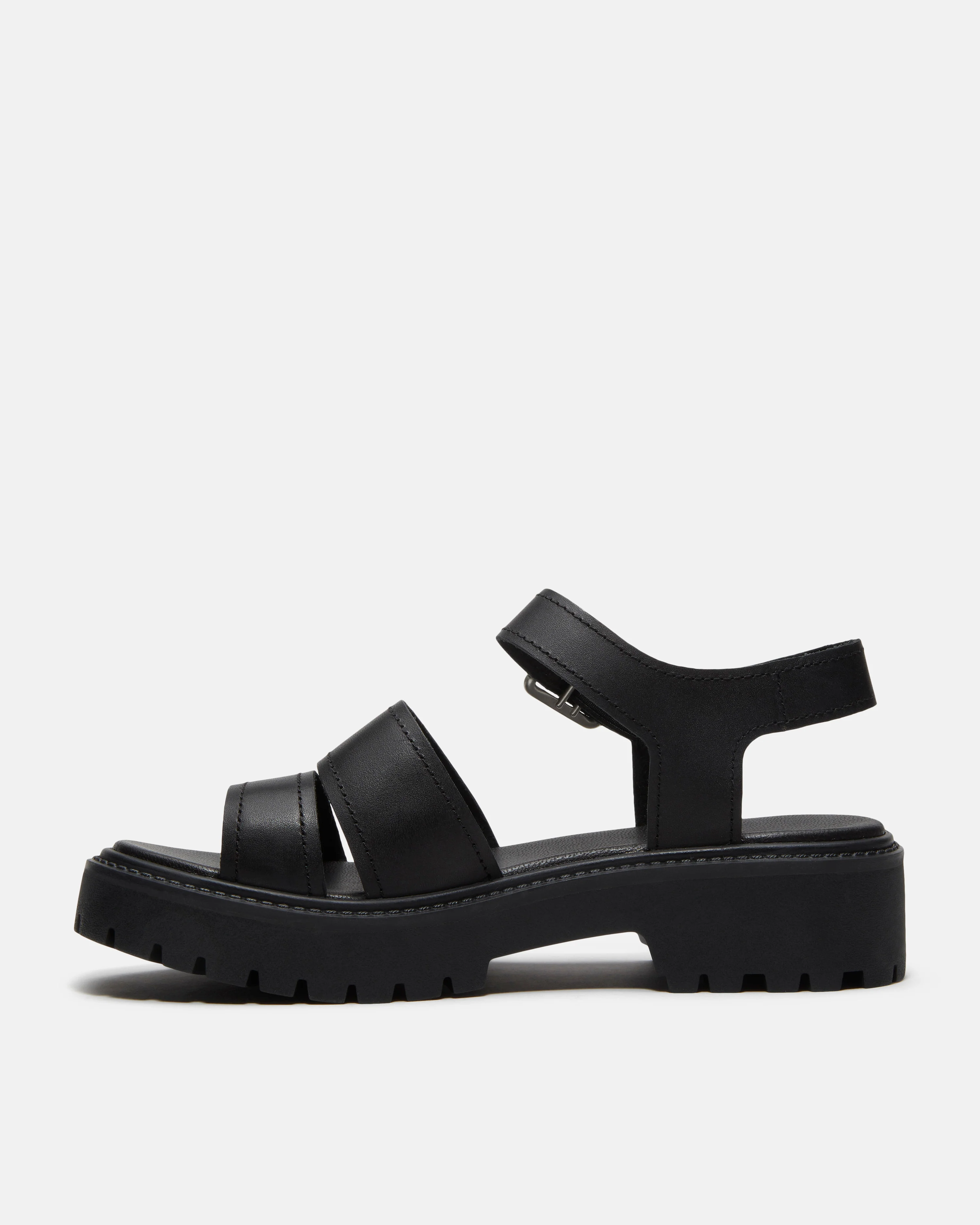 Timberland Stone Street Backstrap Full Grain Leather Womens Sandals - Black - Image 5