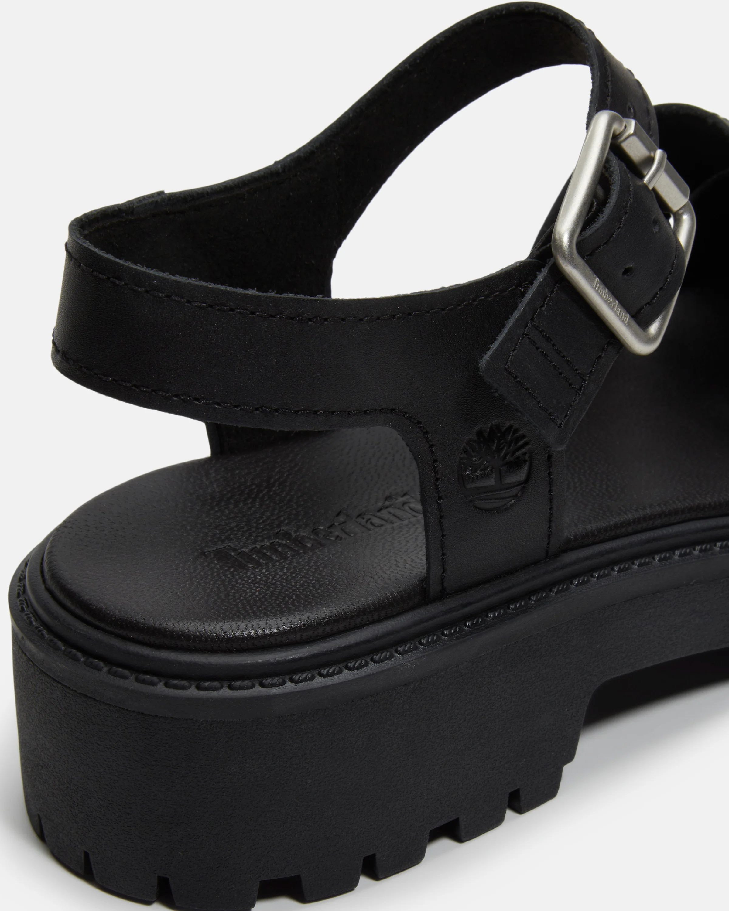 Timberland Stone Street Backstrap Full Grain Leather Womens Sandals - Black - Image 7