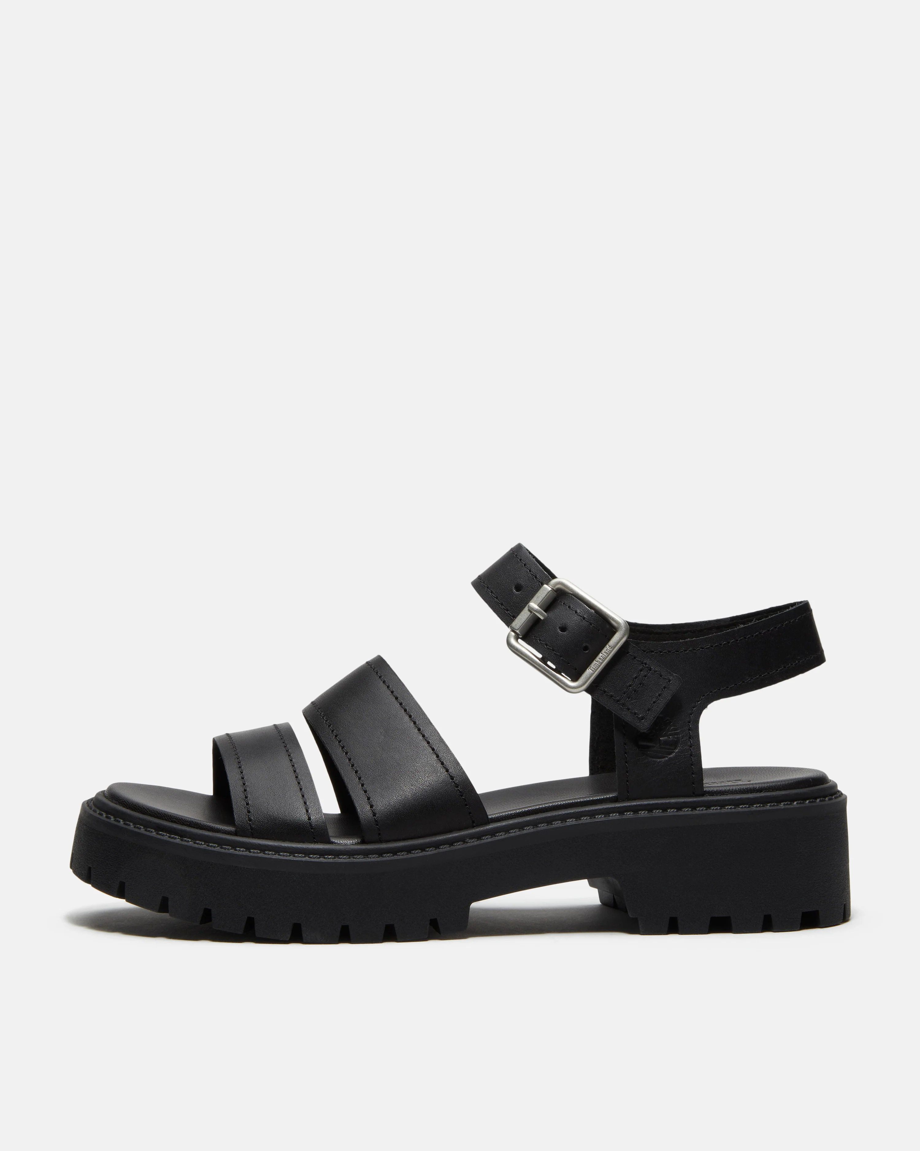 Timberland Stone Street Backstrap Full Grain Leather Womens Sandals - Black - Image 8