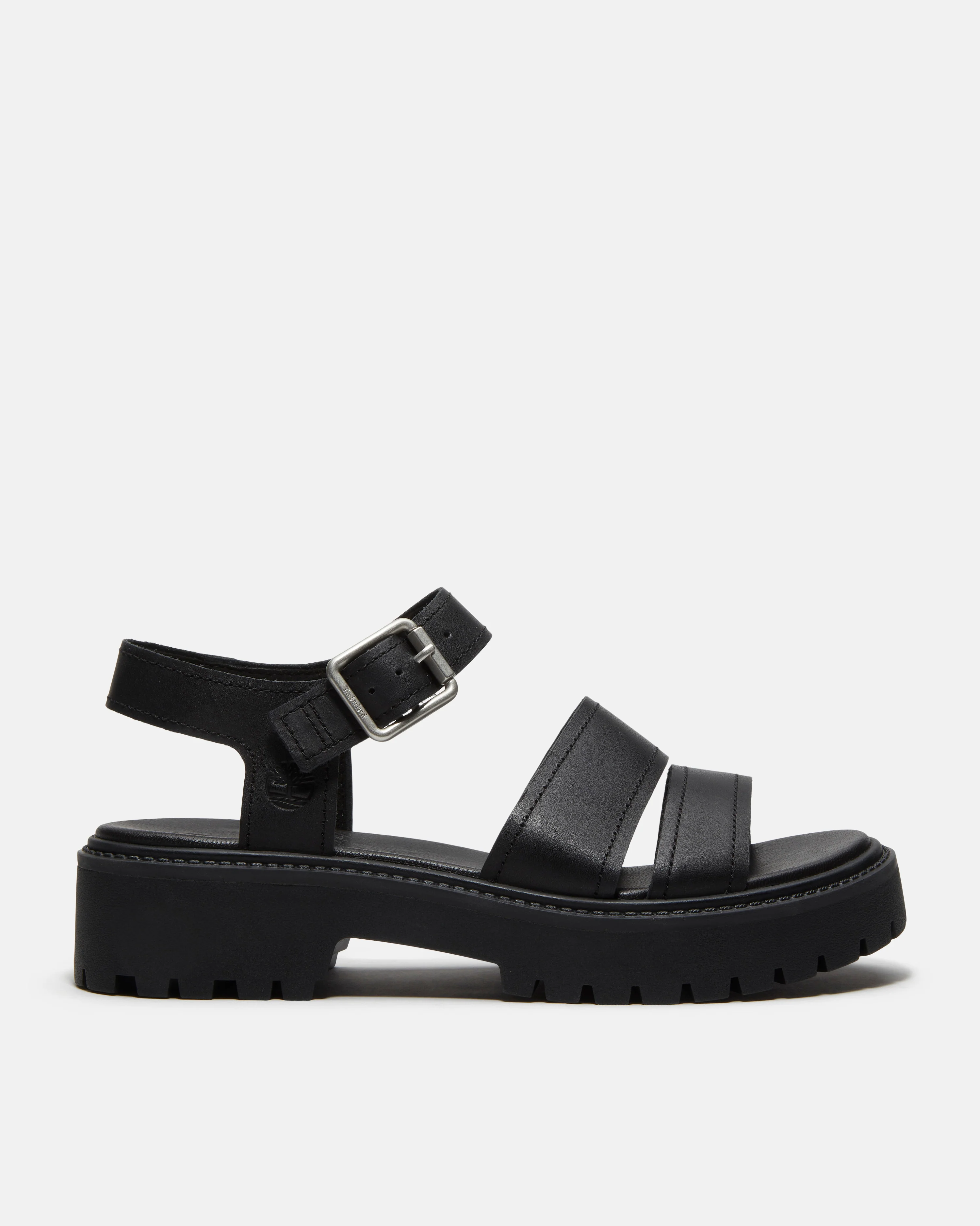 Timberland Stone Street Backstrap Full Grain Leather Womens Sandals - Black - Image 9