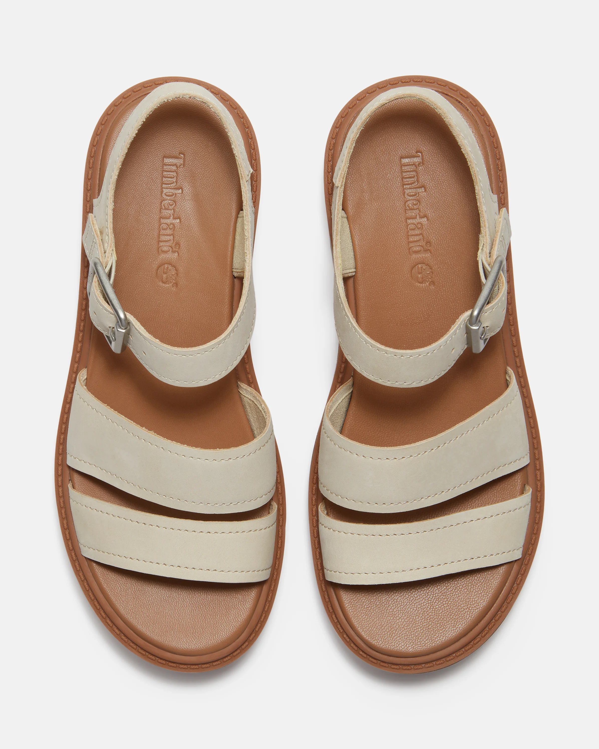 Timberland Stone Street Backstrap Nubuck Womens Sandals - Light Beige - Image 3