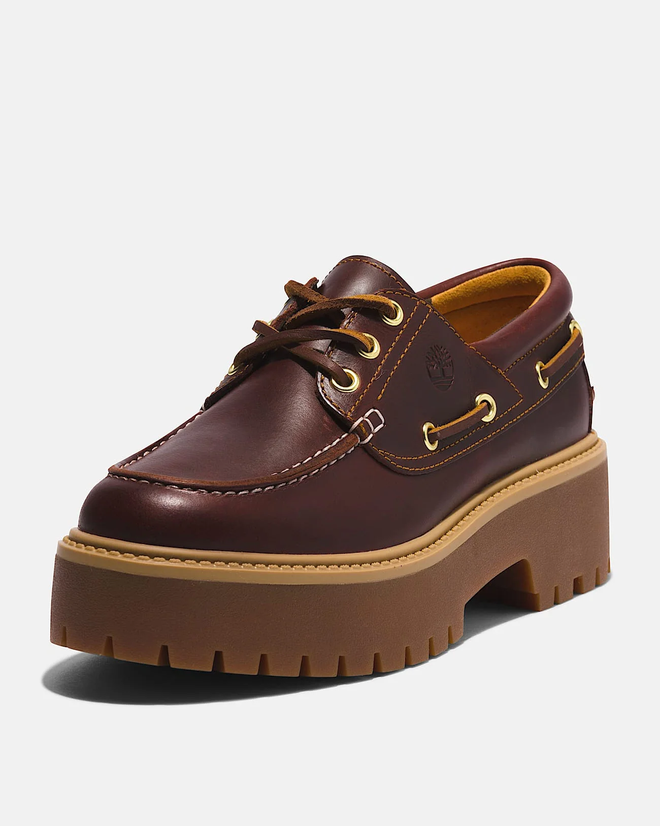 Timberland Stone Street Womens Platform Boat Shoes - Root Beer - Image 3