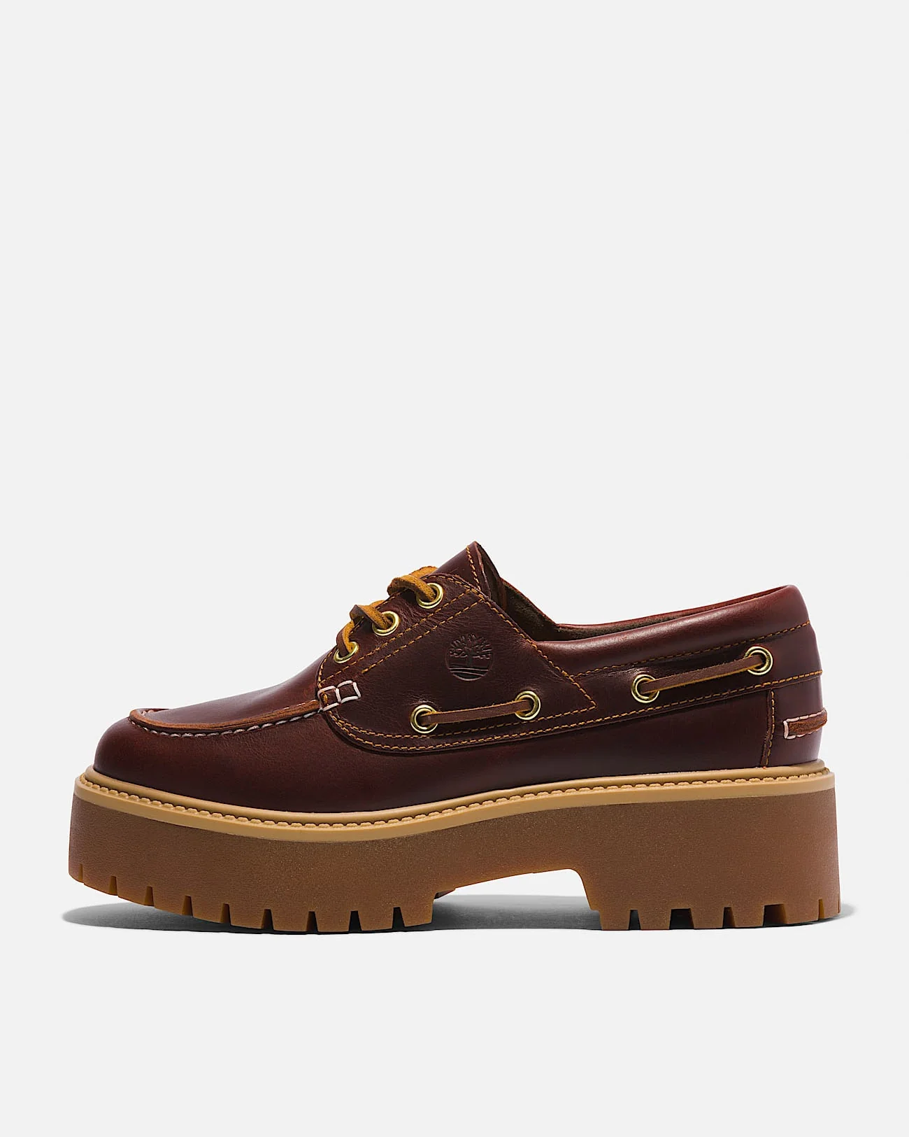 Timberland Stone Street Womens Platform Boat Shoes - Root Beer - Image 4