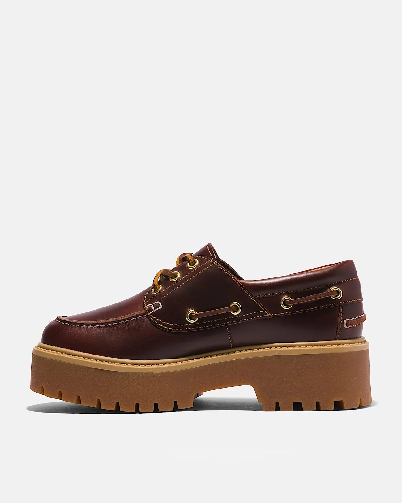 Timberland Stone Street Womens Platform Boat Shoes - Root Beer - Image 6