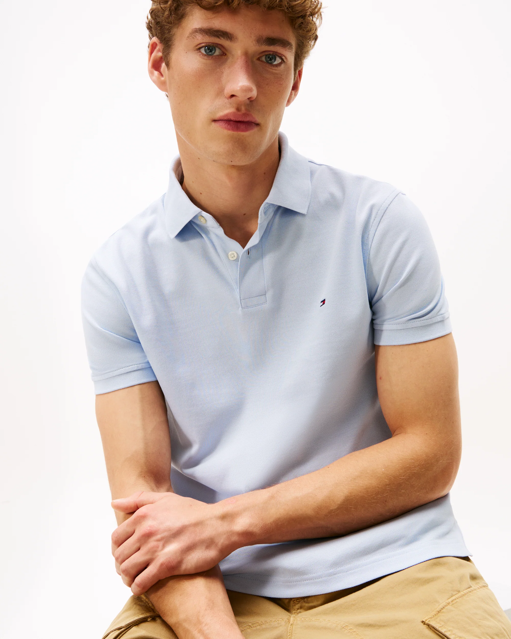 Tommy Hilfiger 1985 Regular Fit Mens Polo - Breezy Blue - Image 2