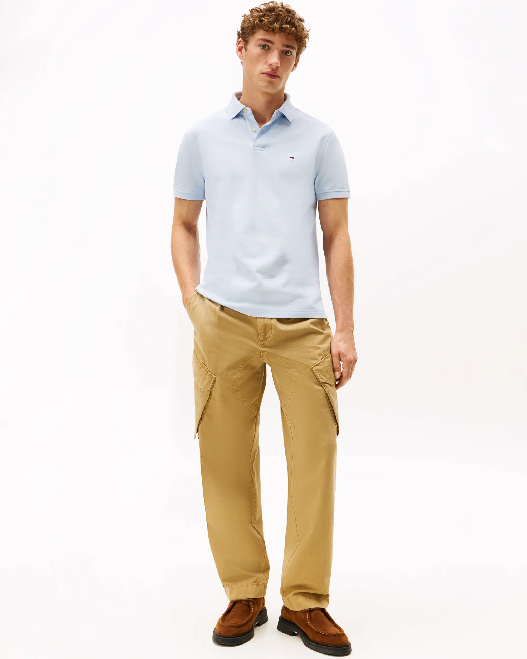 Tommy Hilfiger 1985 Regular Fit Mens Polo - Breezy Blue - Image 3