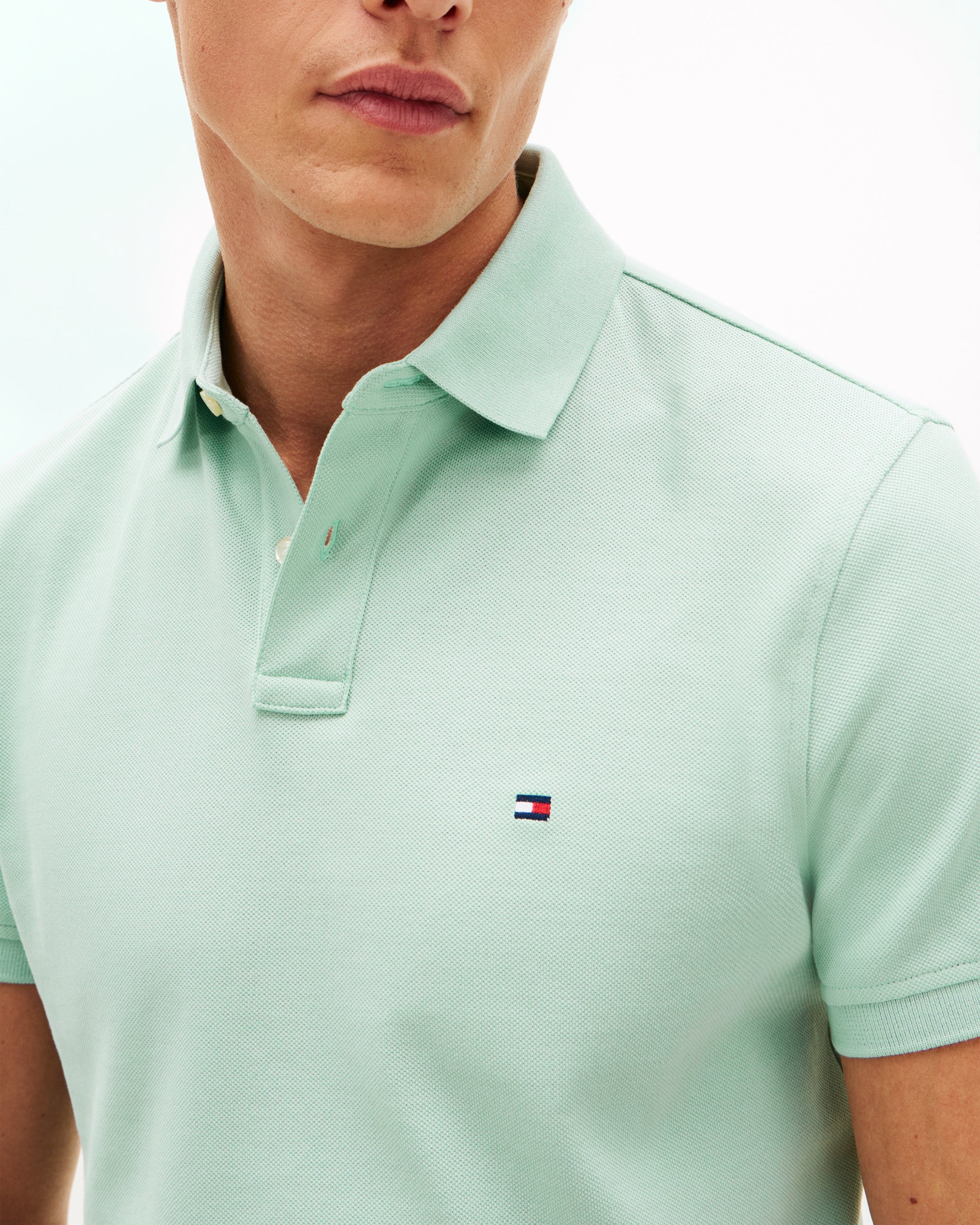 Tommy Hilfiger 1985 Regular Fit Mens Polo - Crushed Mint - Image 2