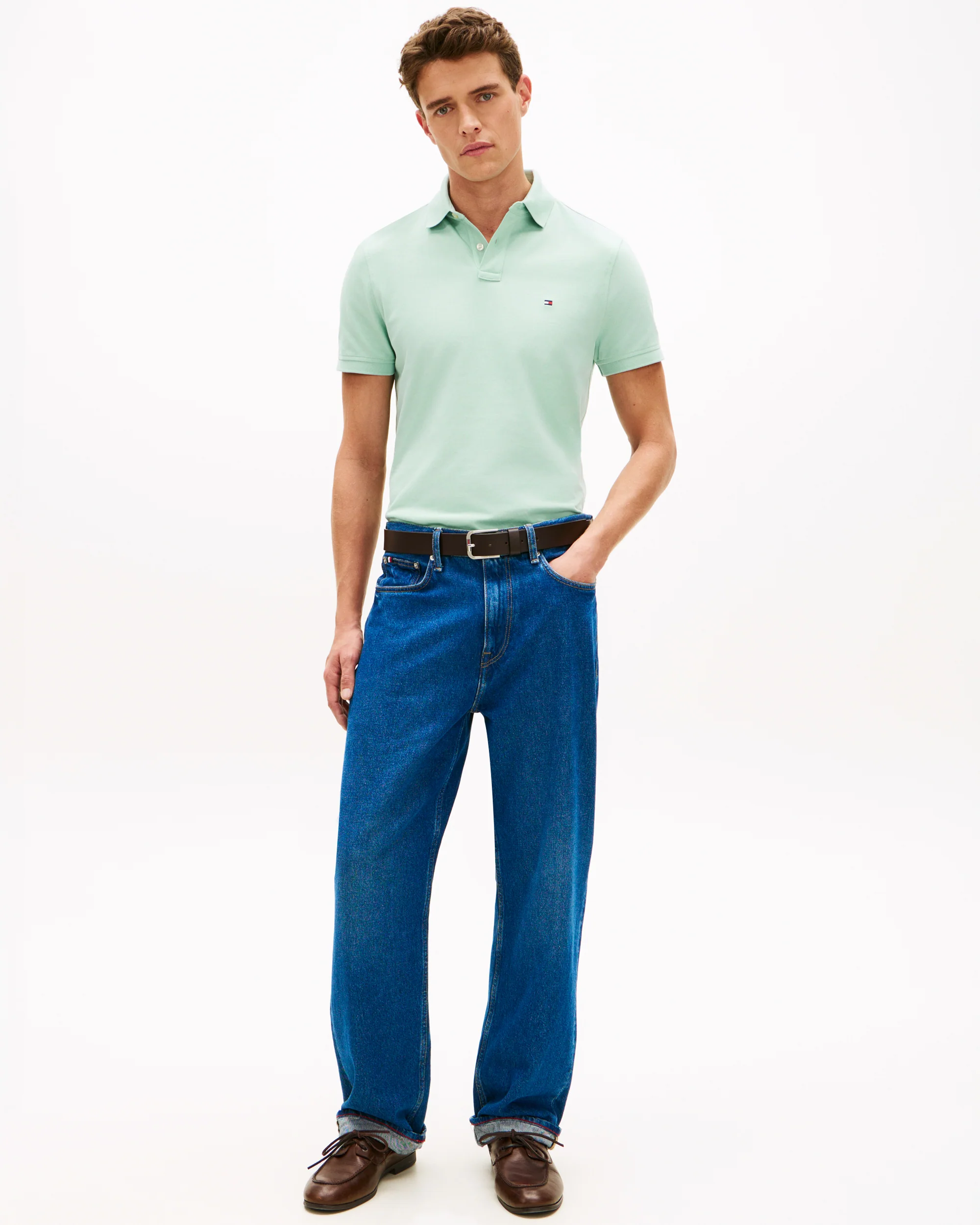 Tommy Hilfiger 1985 Regular Fit Mens Polo - Crushed Mint - Image 3