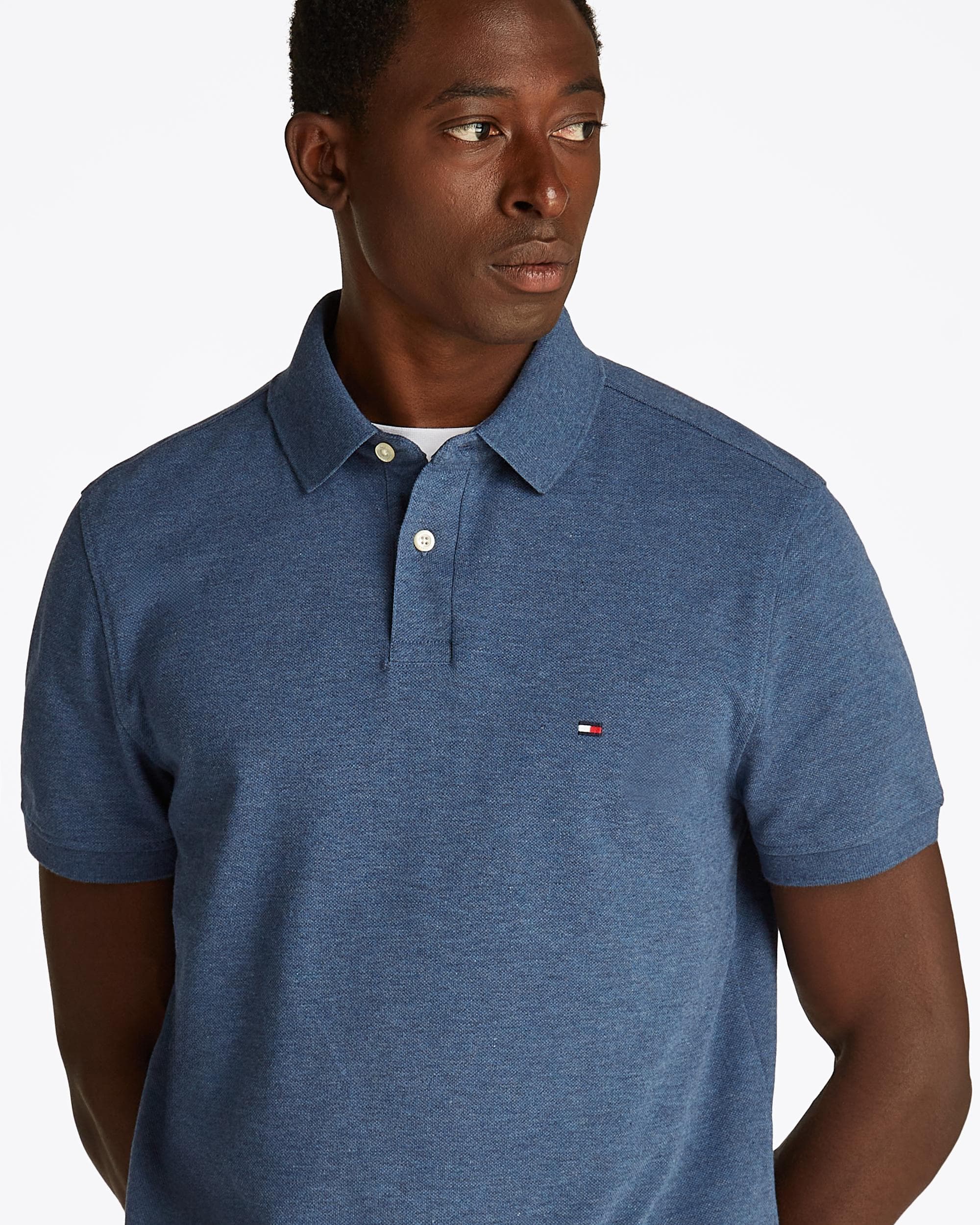 Tommy Hilfiger 1985 Regular Fit Mens Polo - Faded Indigo Heather - Image 2